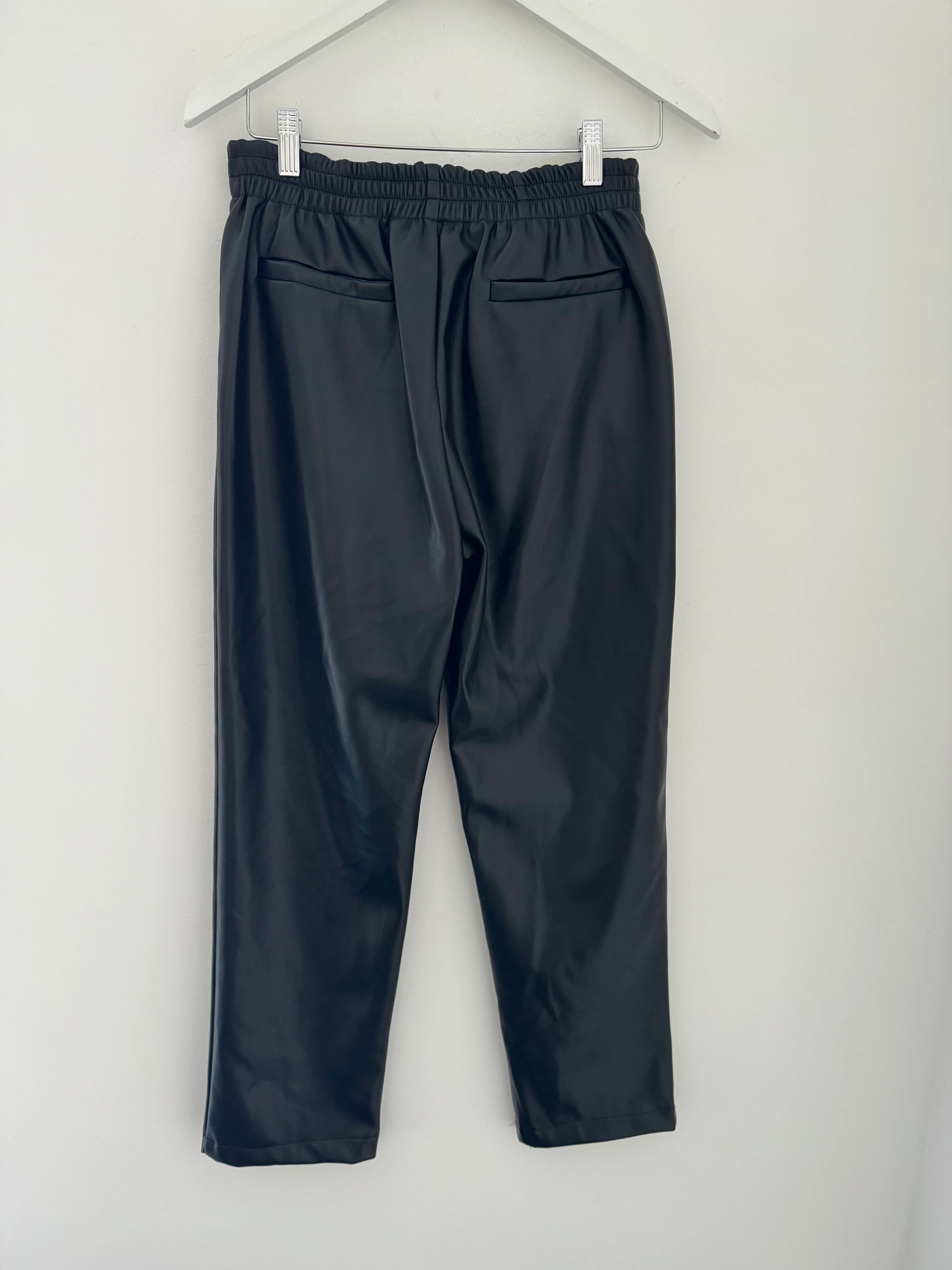 Luxe Vegan Leather Trousers in Black - Image 14