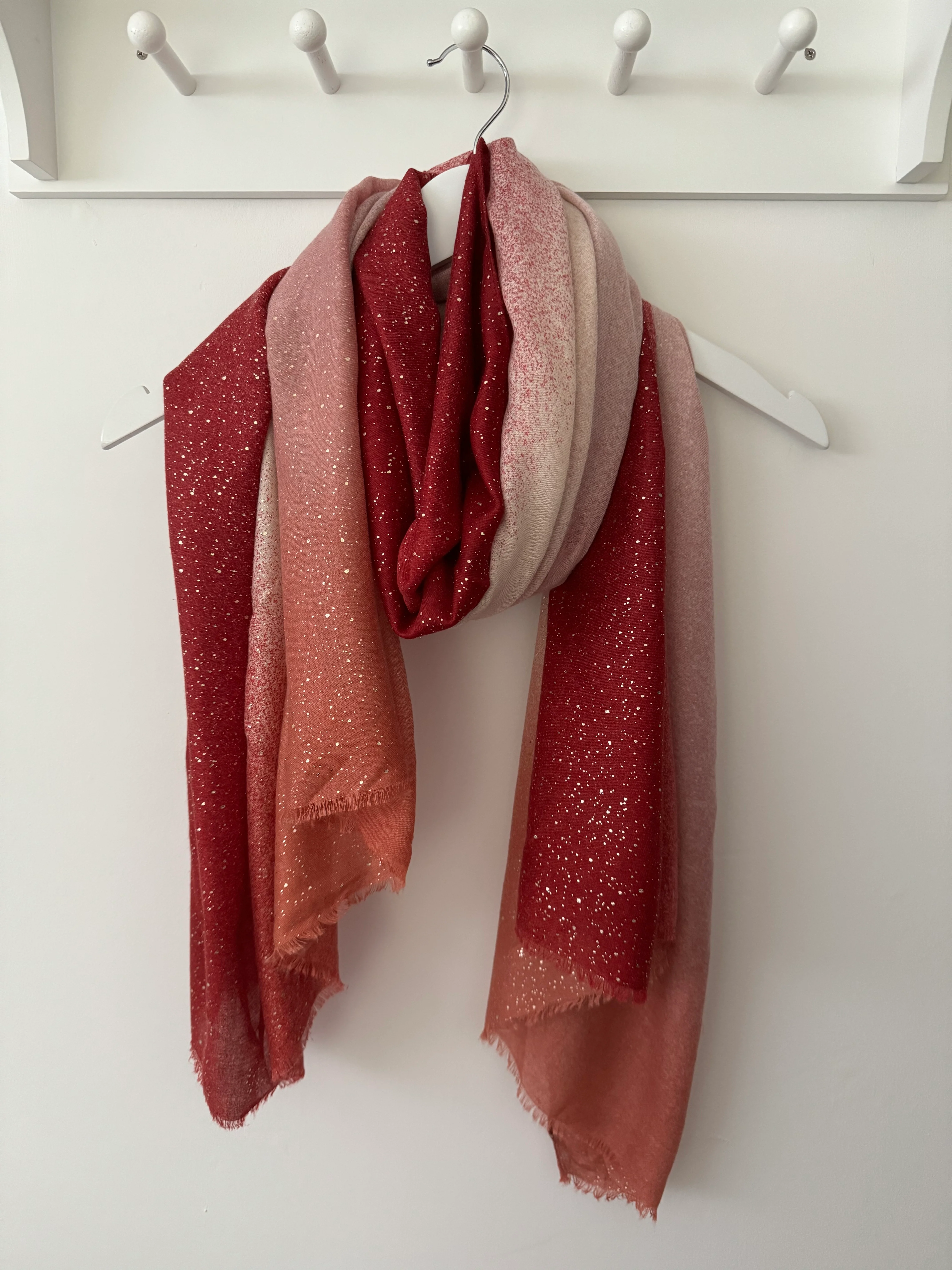Metallic Fleck Scarf in Shades of Berry - Image 4