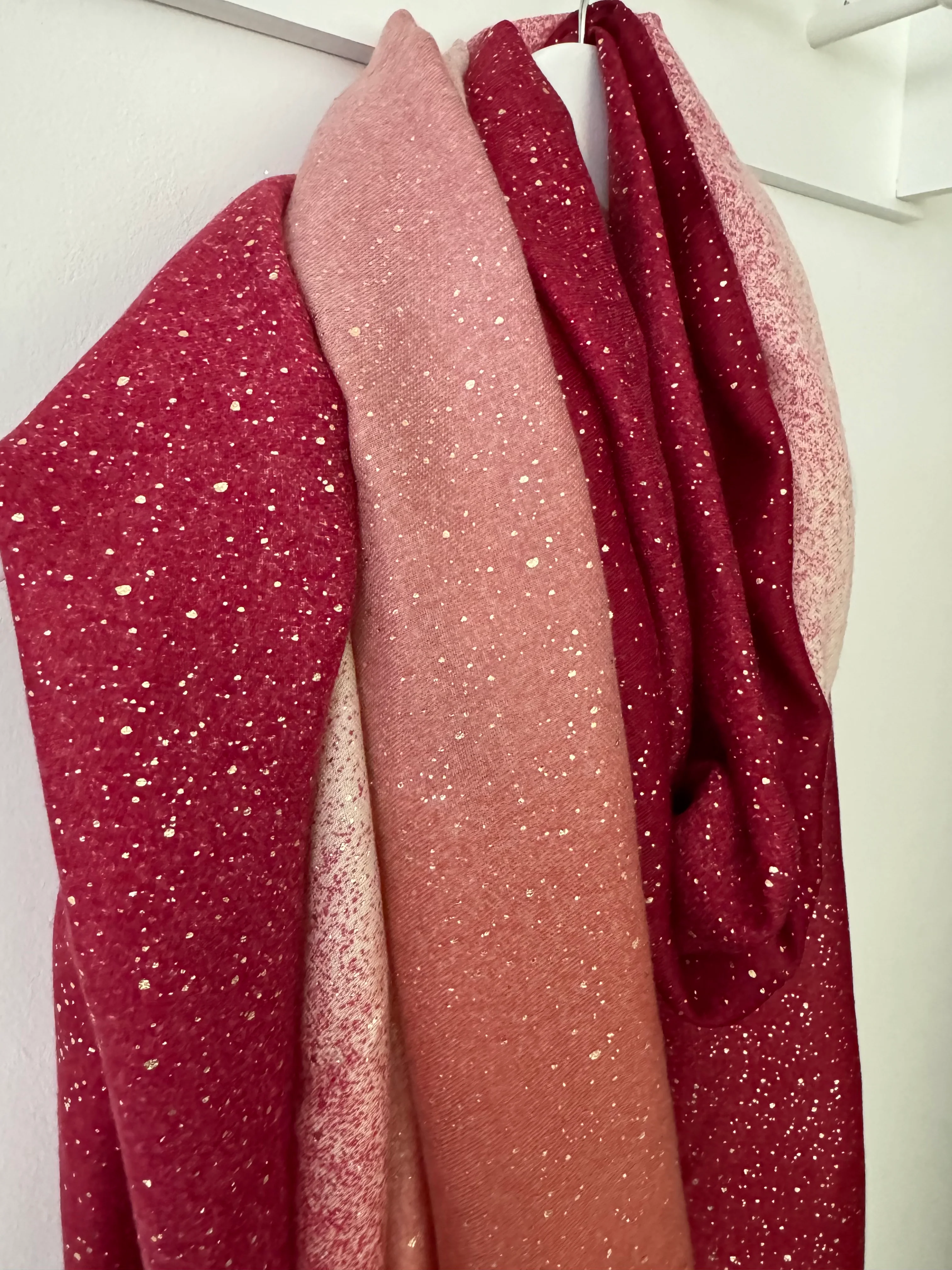 Metallic Fleck Scarf in Shades of Berry - Image 5