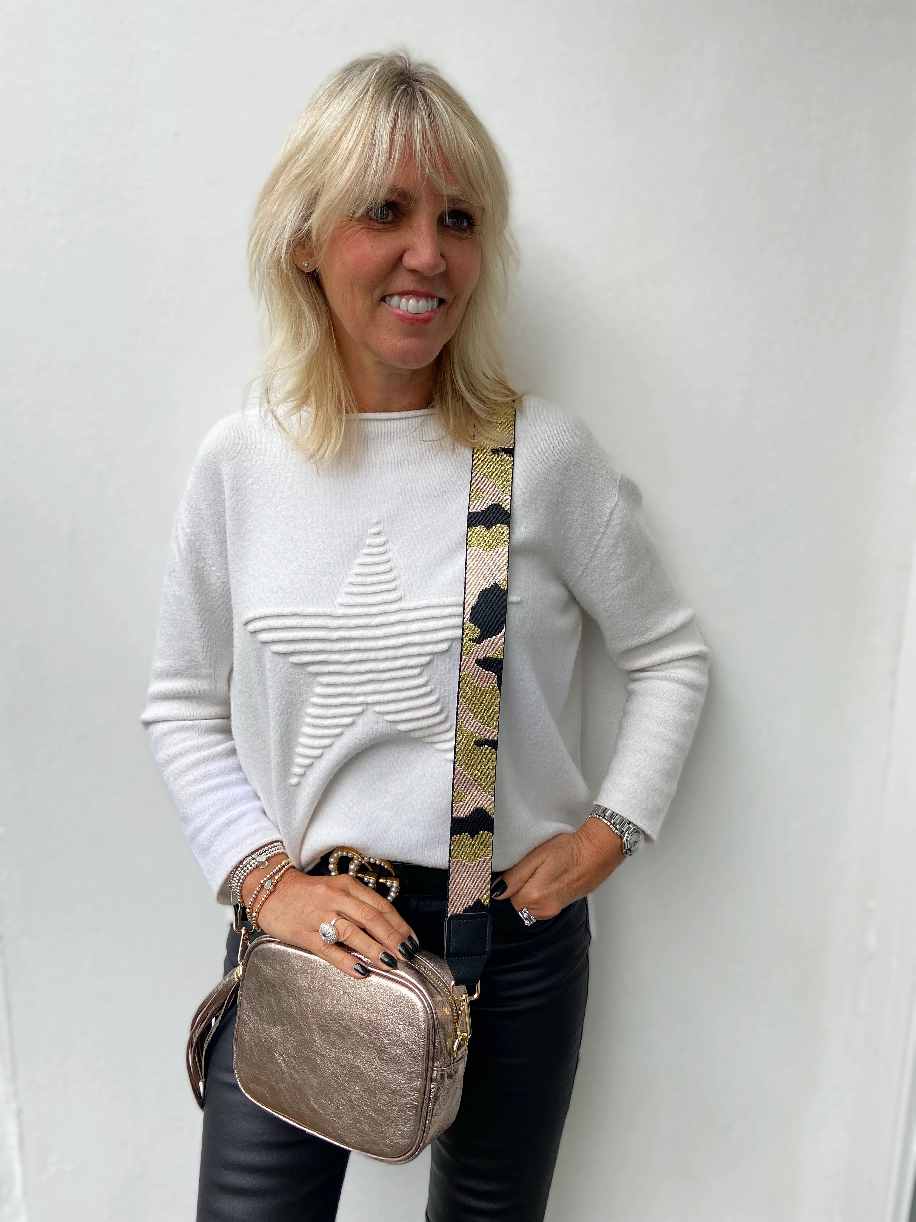 Metallic Pink Camo Bag Strap - Image 4