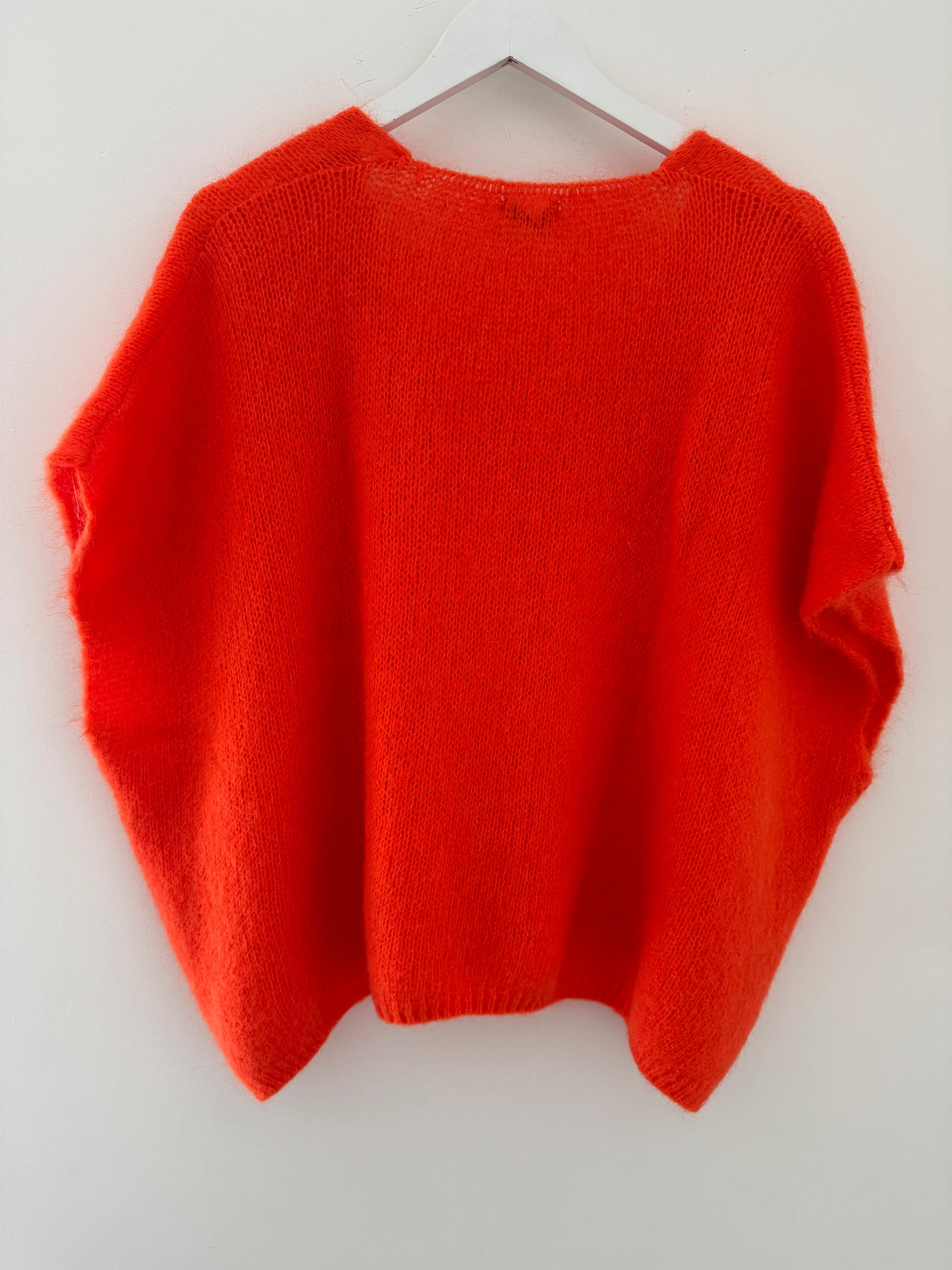 Mohair V Neck Tank in Orange - Image 9