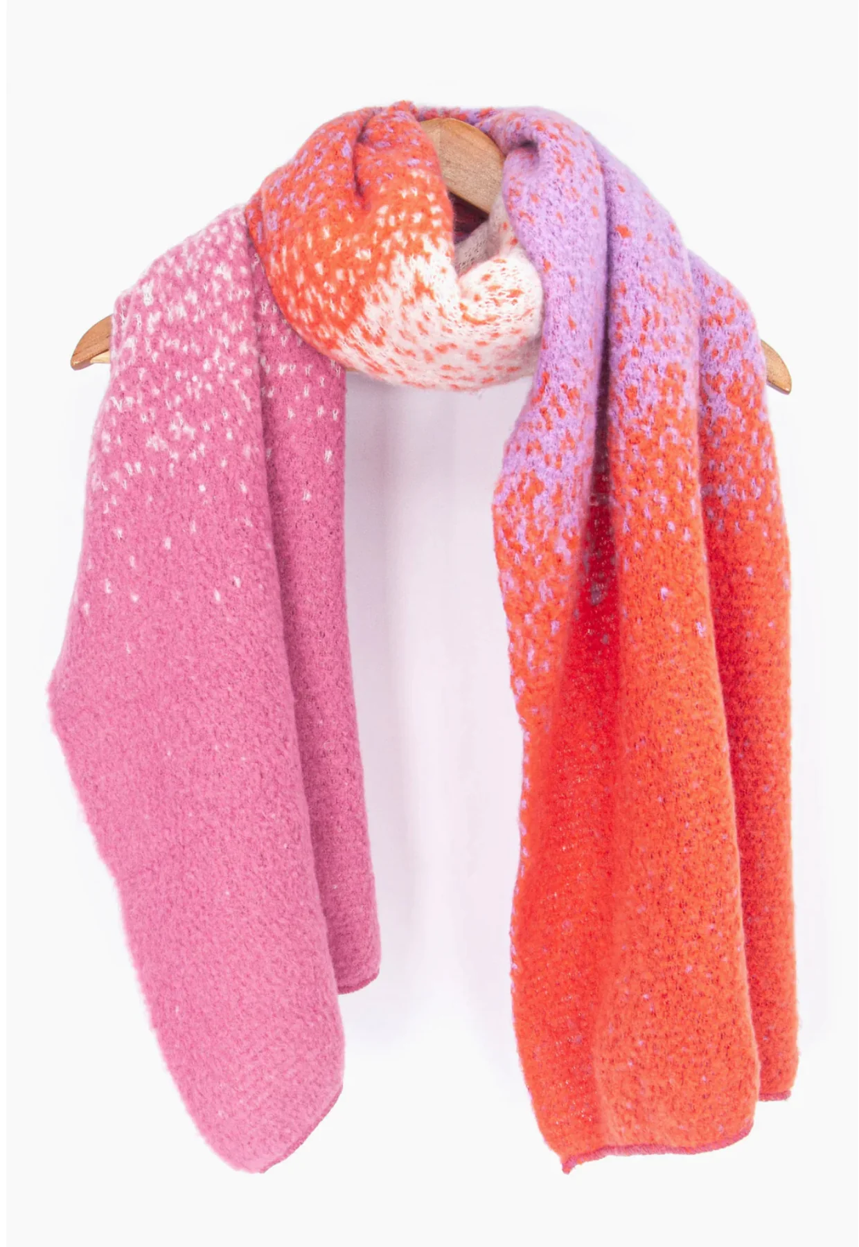 Ombré Cosy Scarf in Pink & Orange - Image 6
