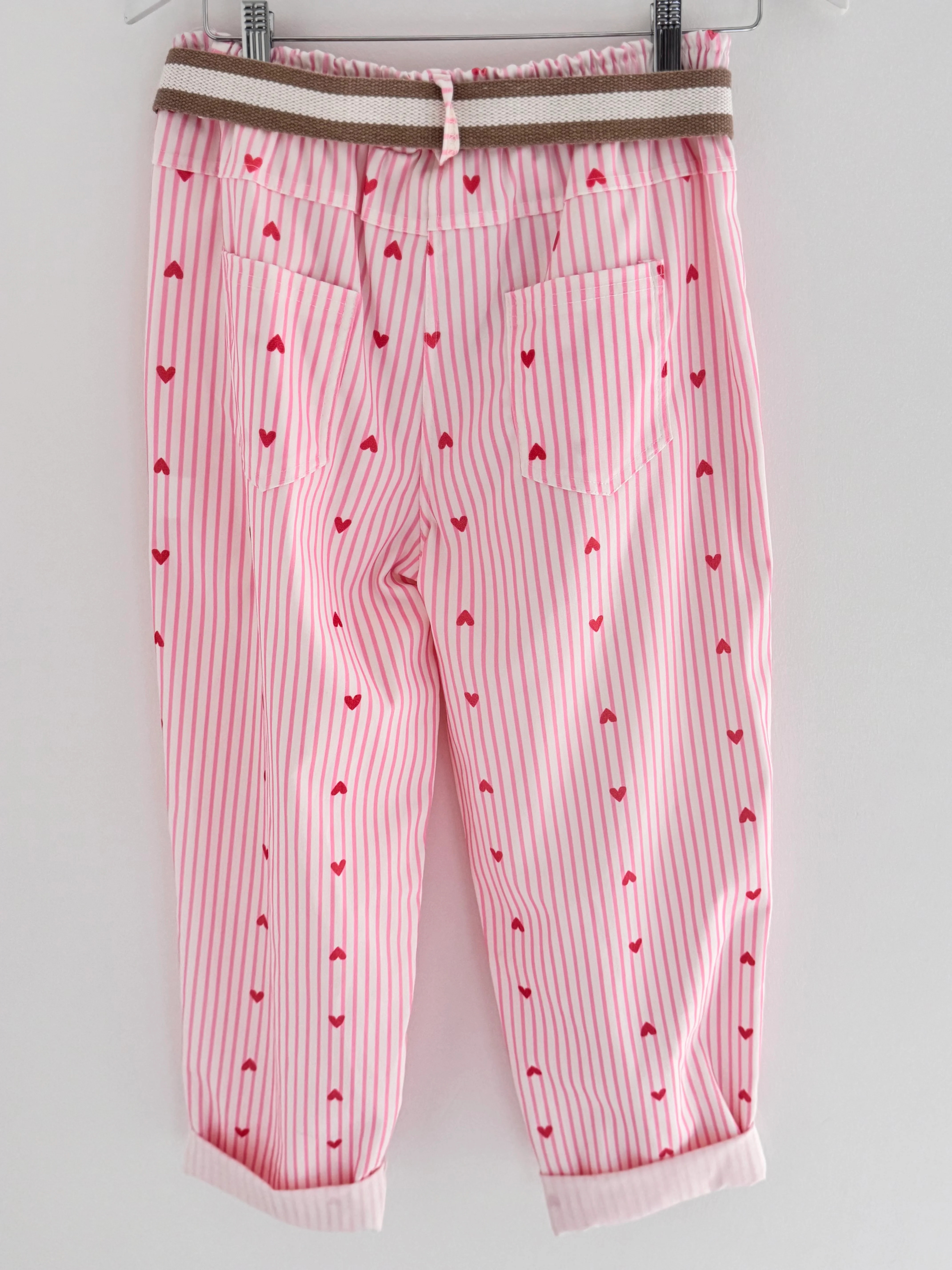 Pink Stripe Trousers with Hearts - Image 9
