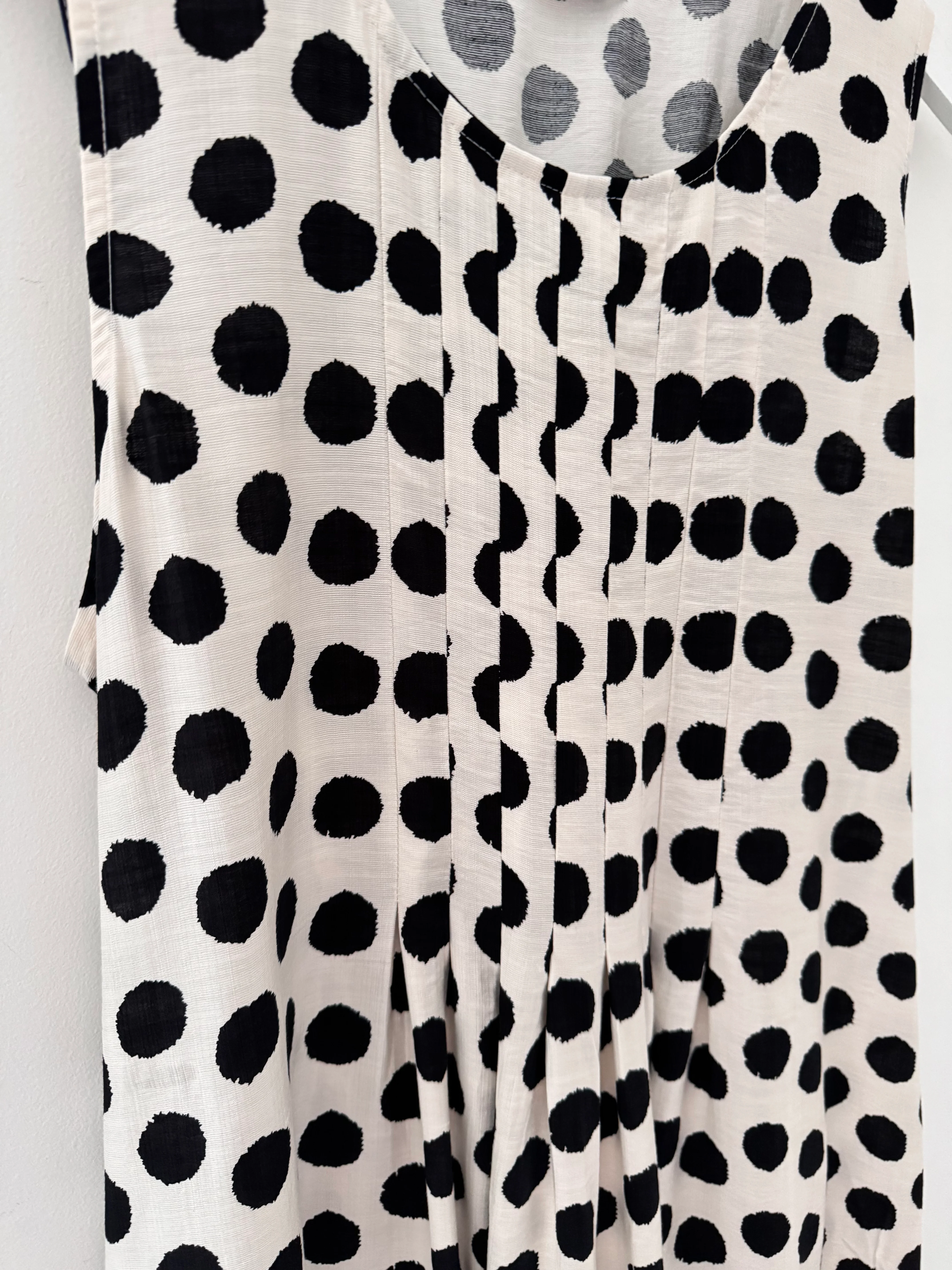 Polkadot Dress in Black & Ecru - Image 8