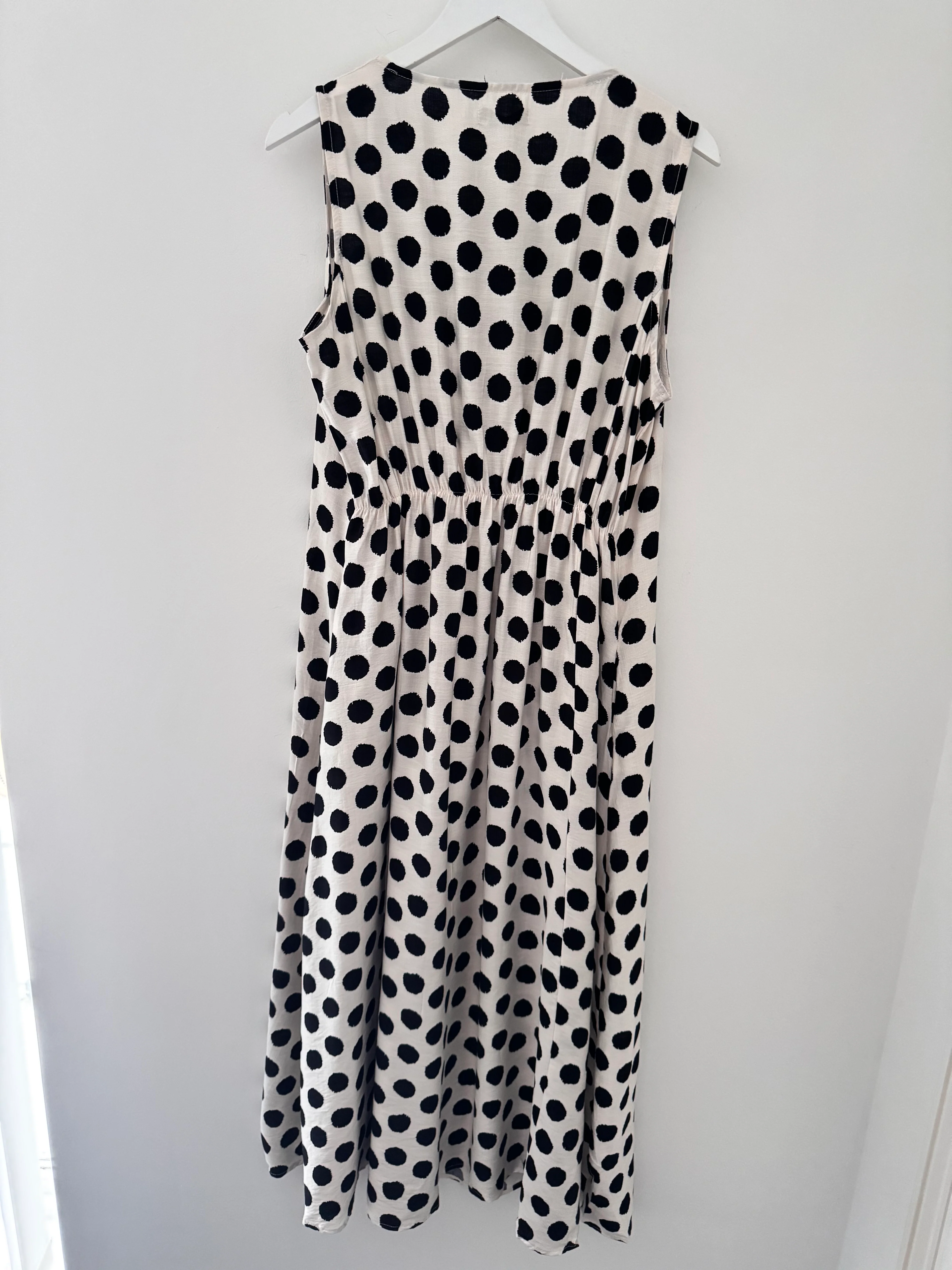 Polkadot Dress in Black & Ecru - Image 9