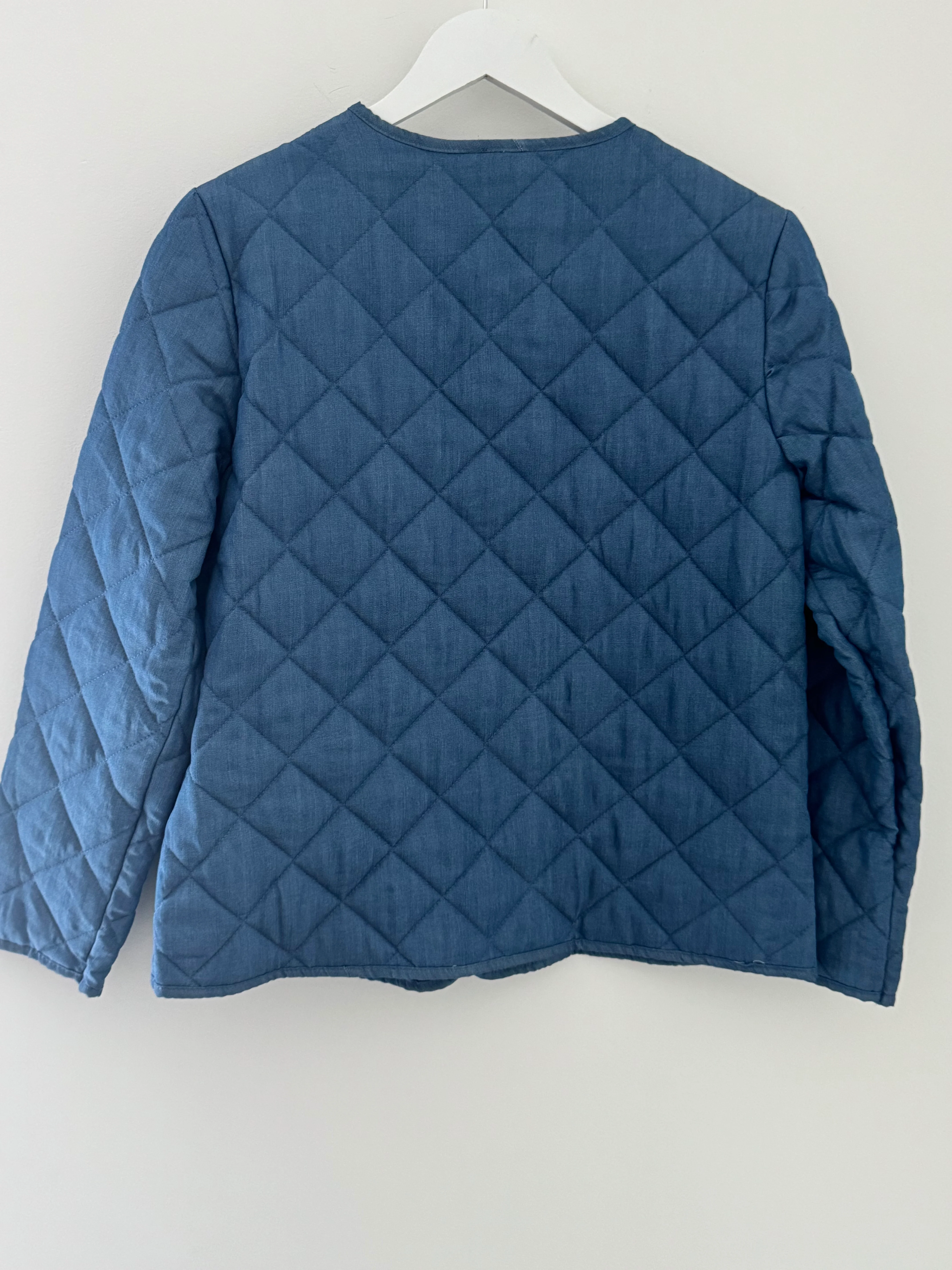 Quilted Jacket in Mid Denim - Image 10