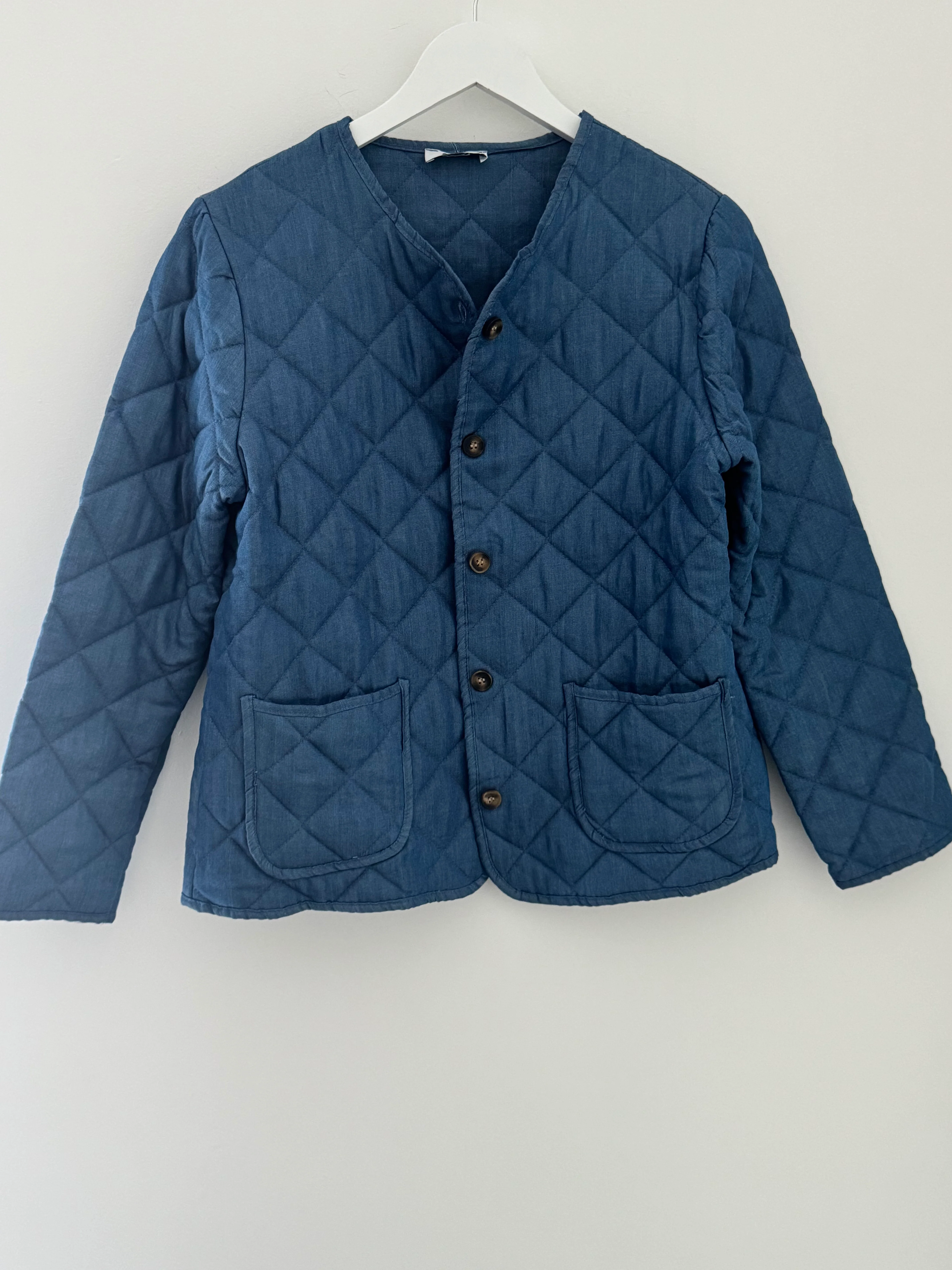 Quilted Jacket in Mid Denim - Image 8