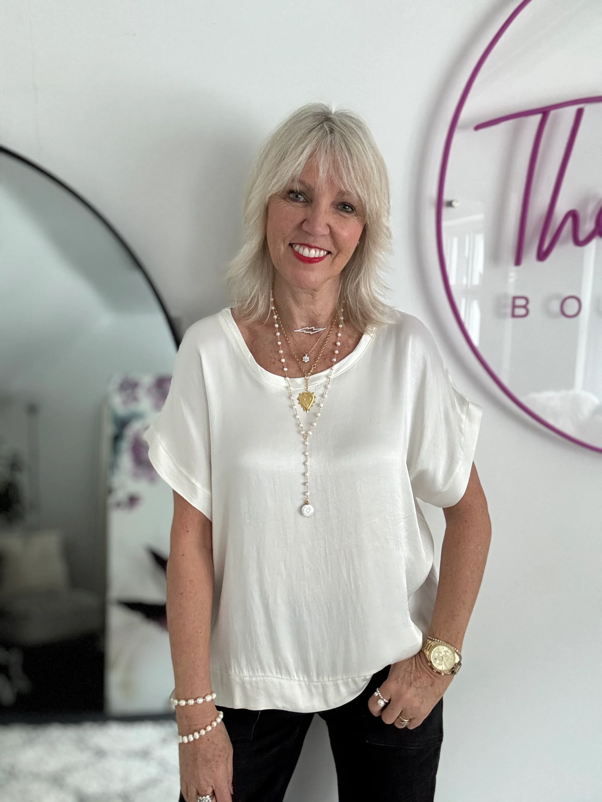 Satin Top in Ivory - Image 5