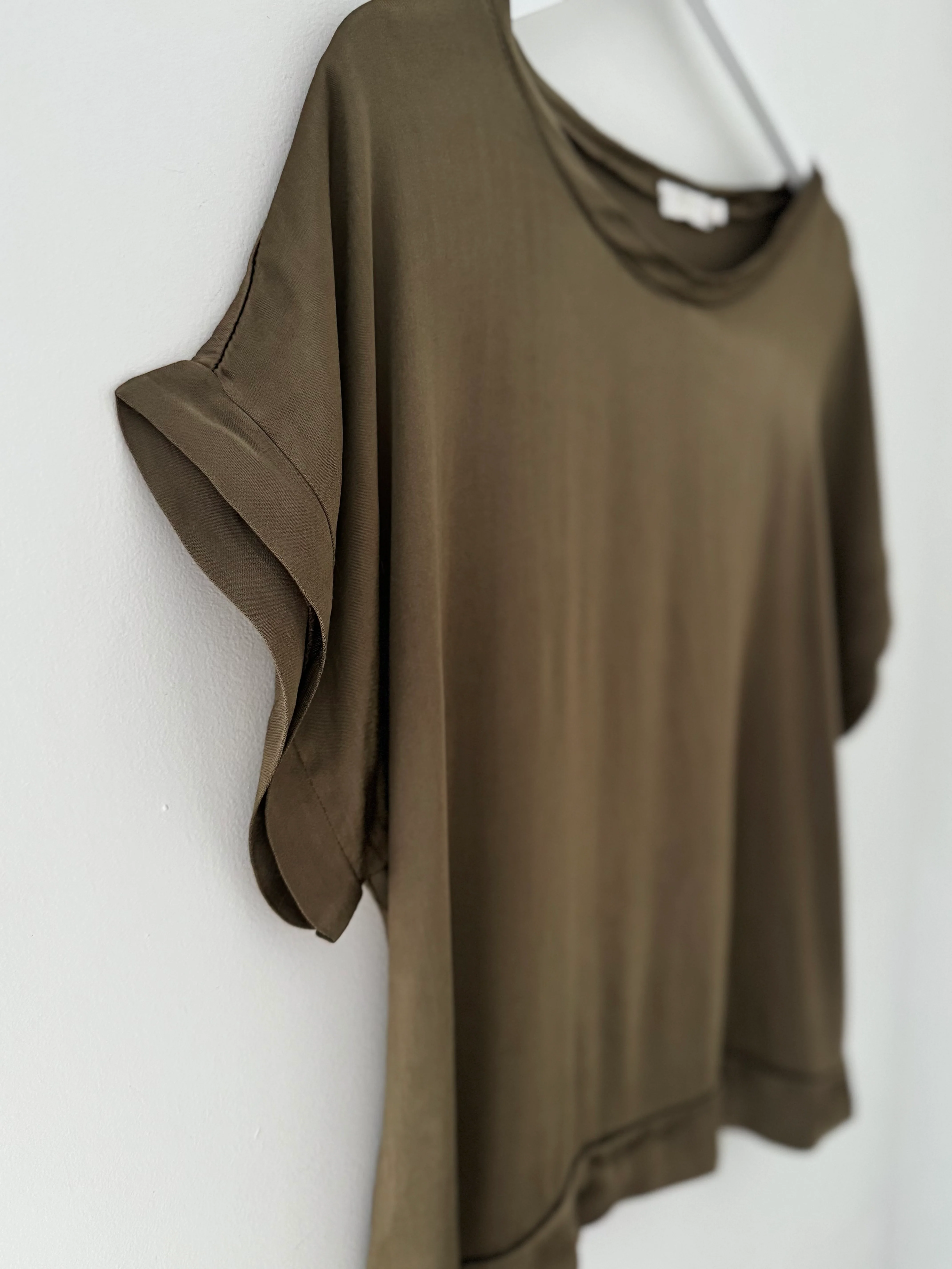 Satin Top in Khaki - Image 10