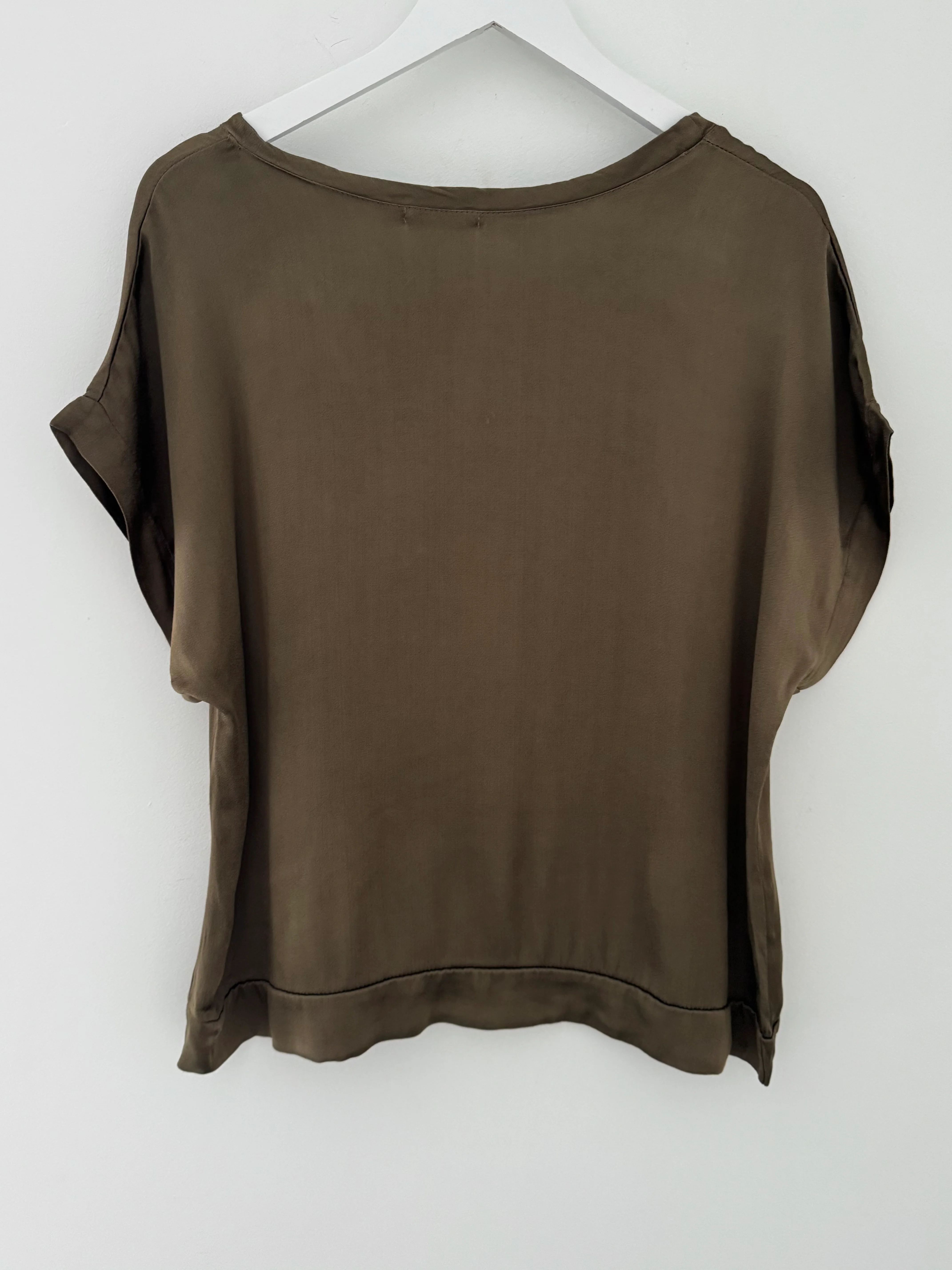 Satin Top in Khaki - Image 11