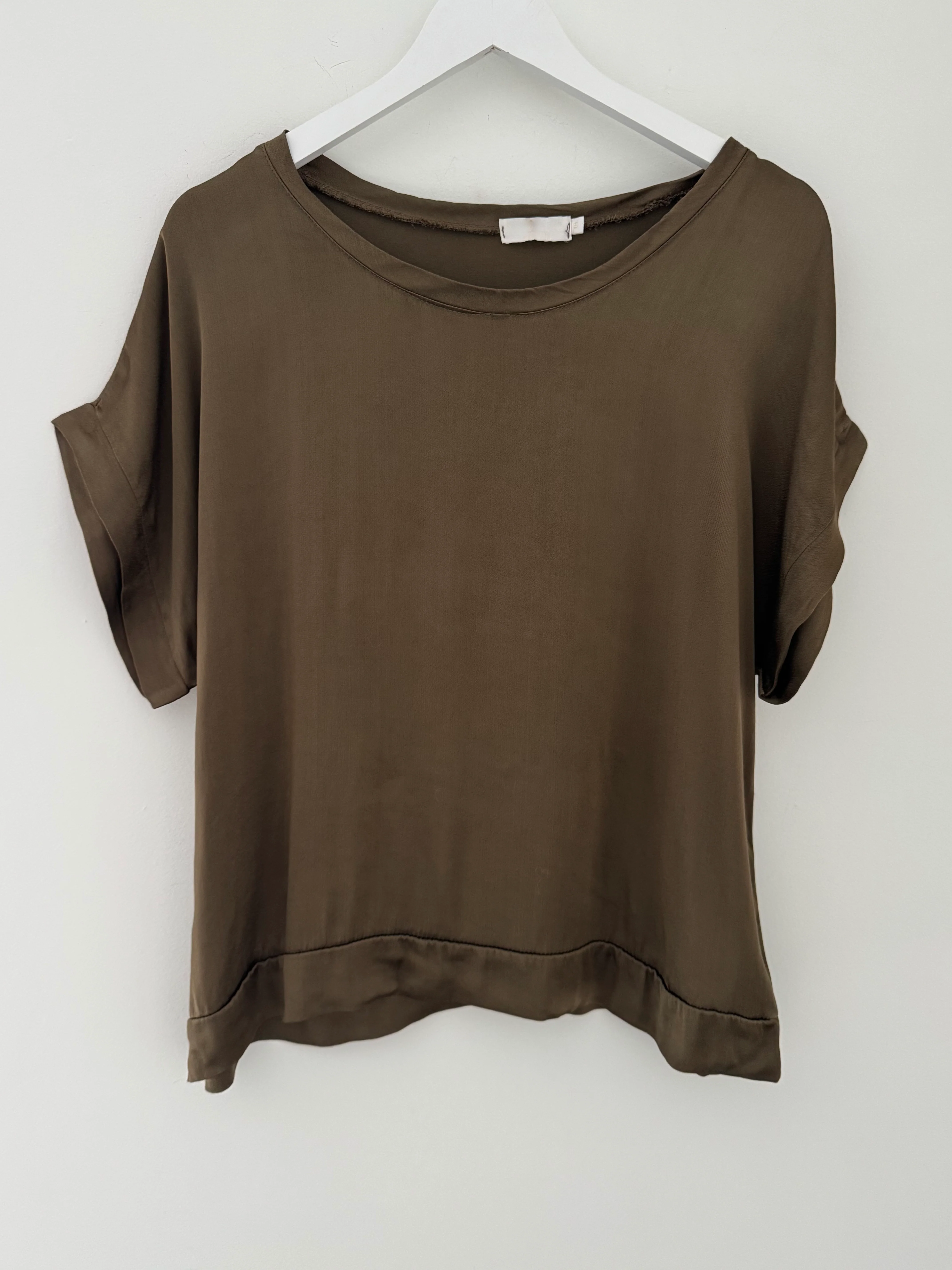 Satin Top in Khaki - Image 9