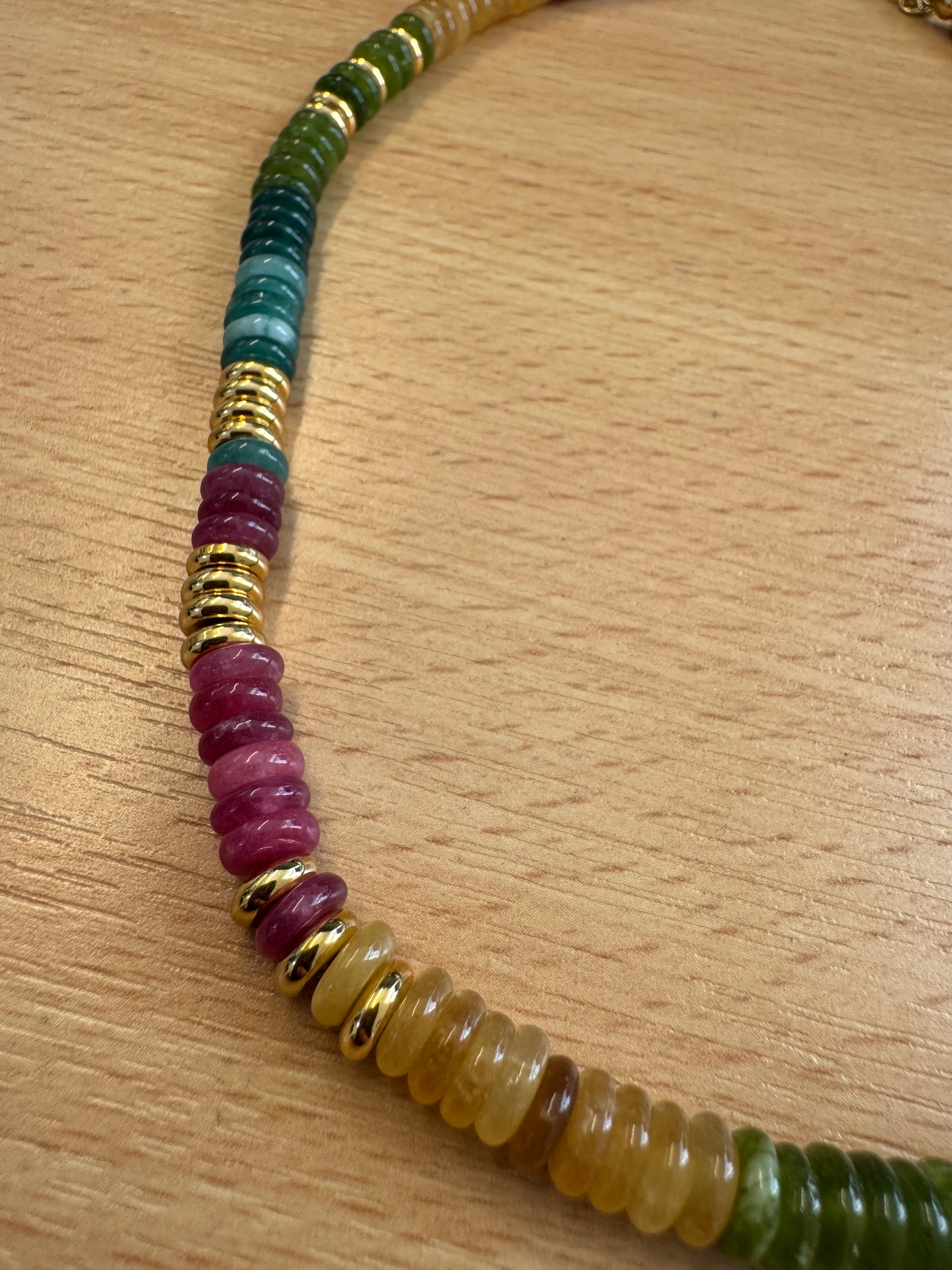 Semi Precious Rainbow Bead Necklace - Image 3