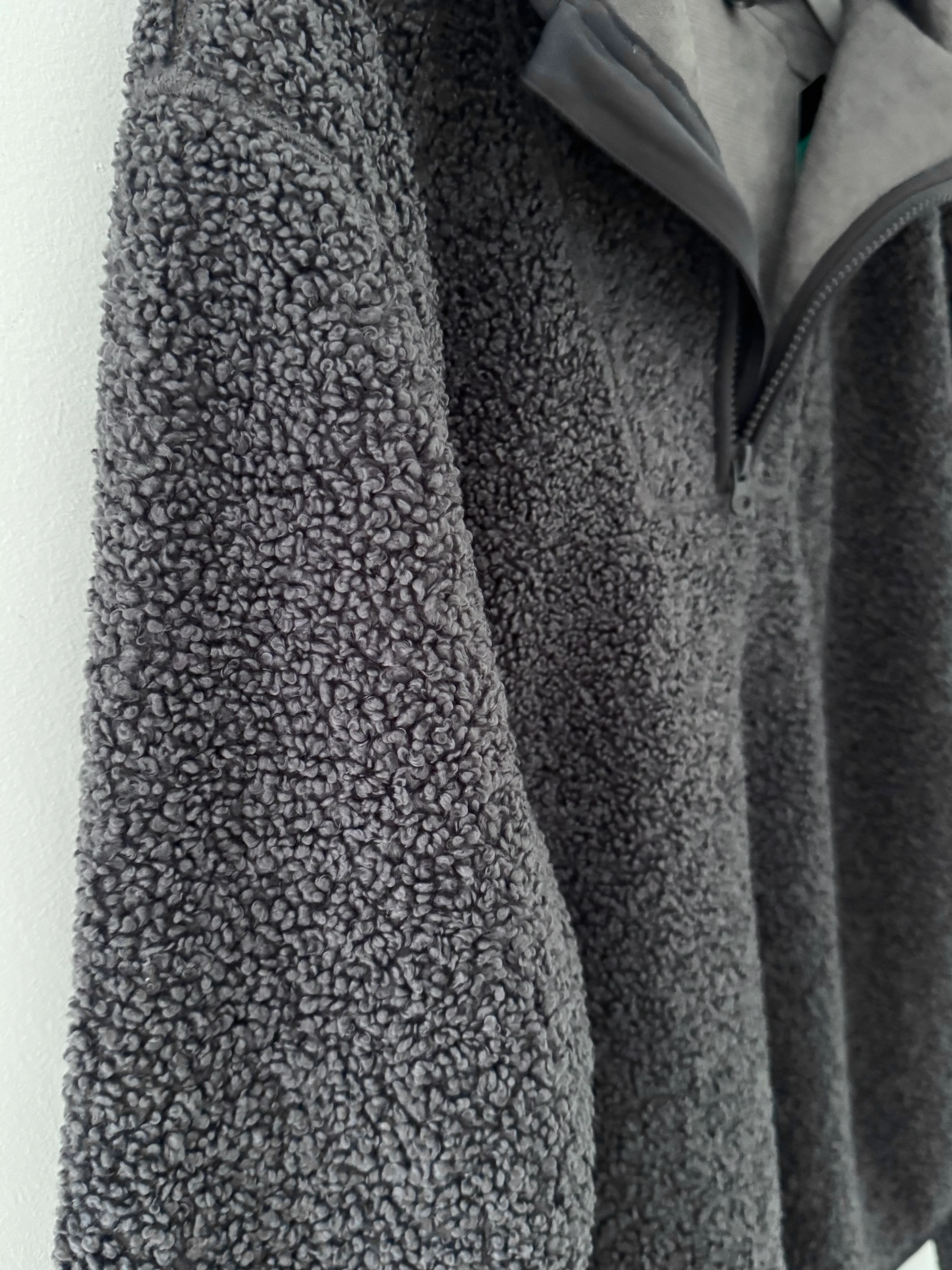 Sherpa Fleece Hoodie in Charcoal - Image 10