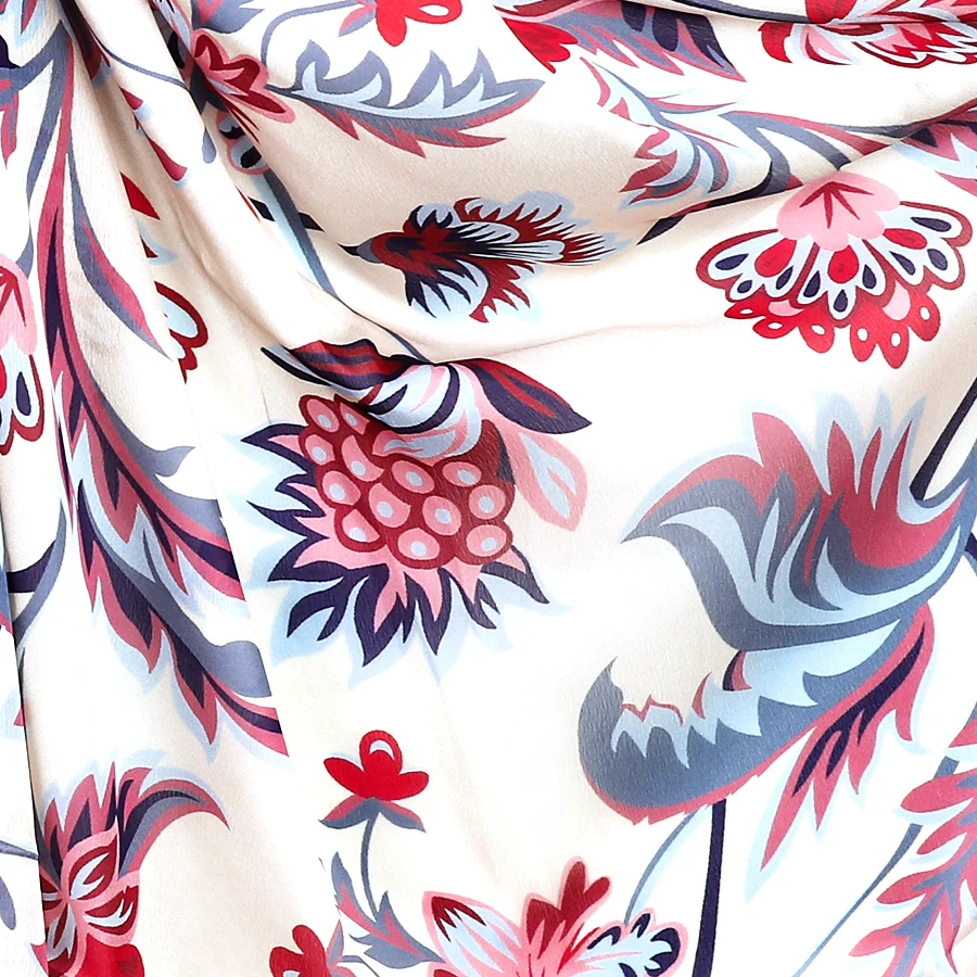 Silky Floral Print Scarf - Image 3