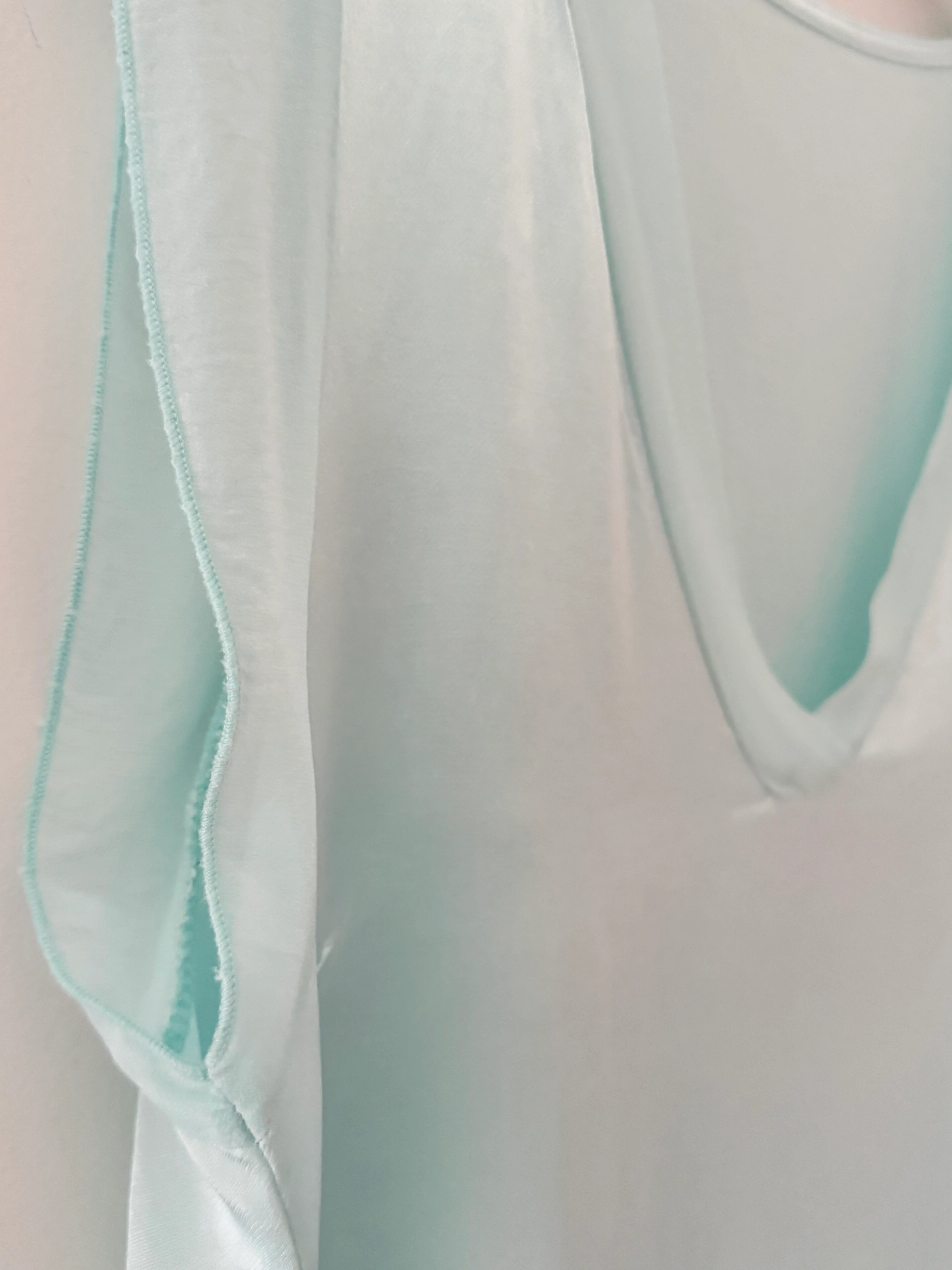 Silky V Neck Tank in Aqua - Image 7