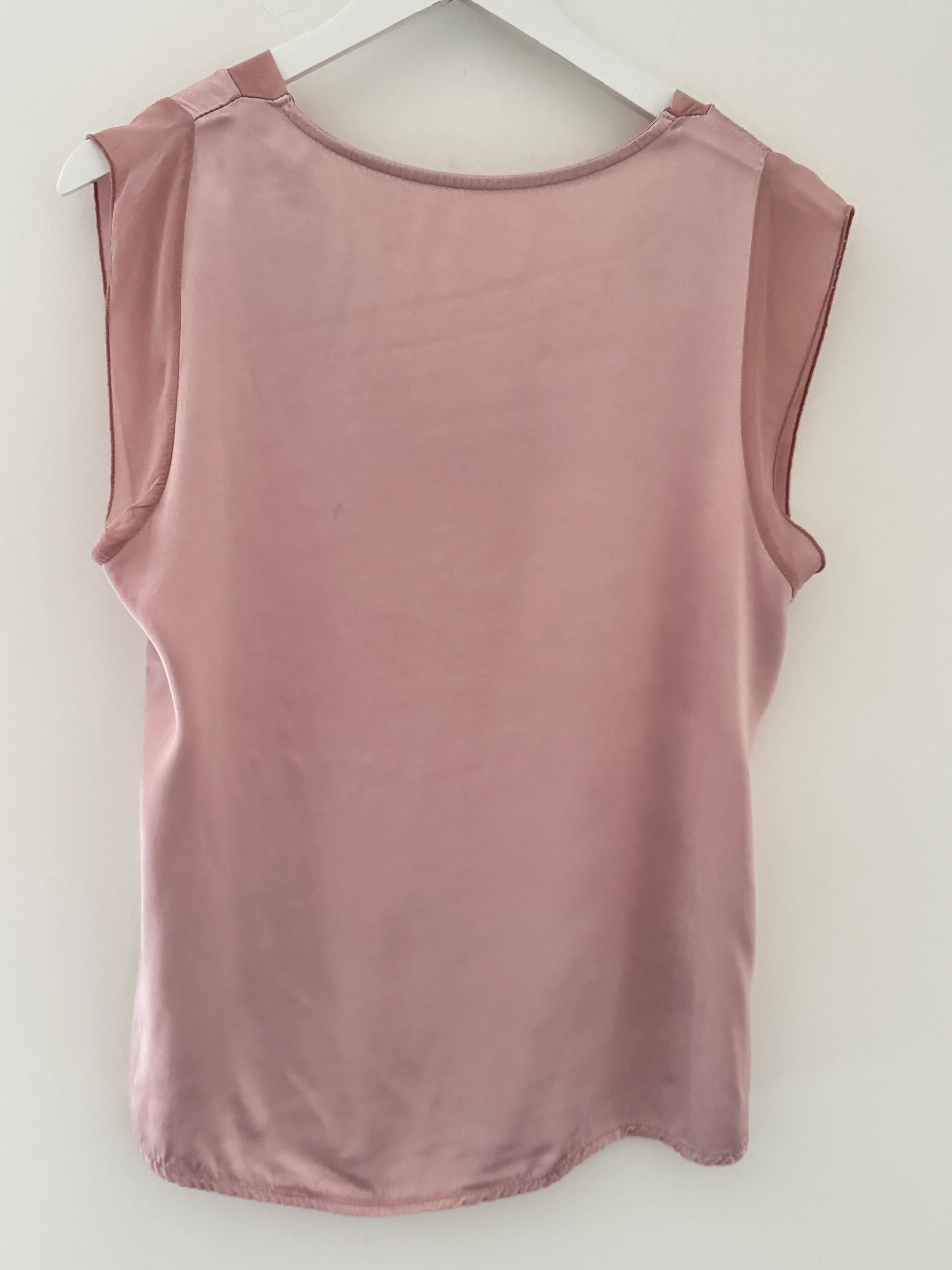 Silky V Neck Tank in Pink - Image 10