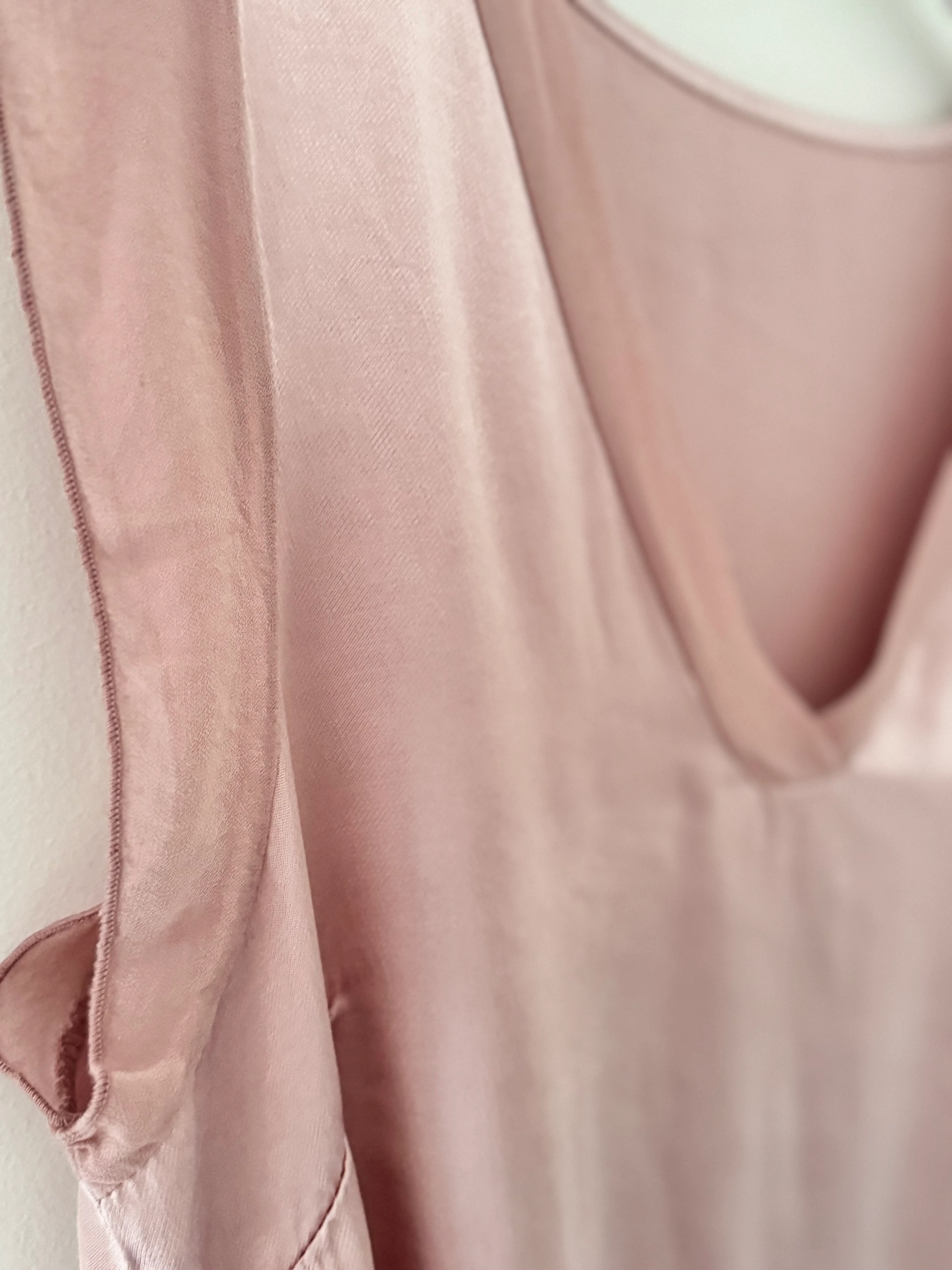 Silky V Neck Tank in Pink - Image 9