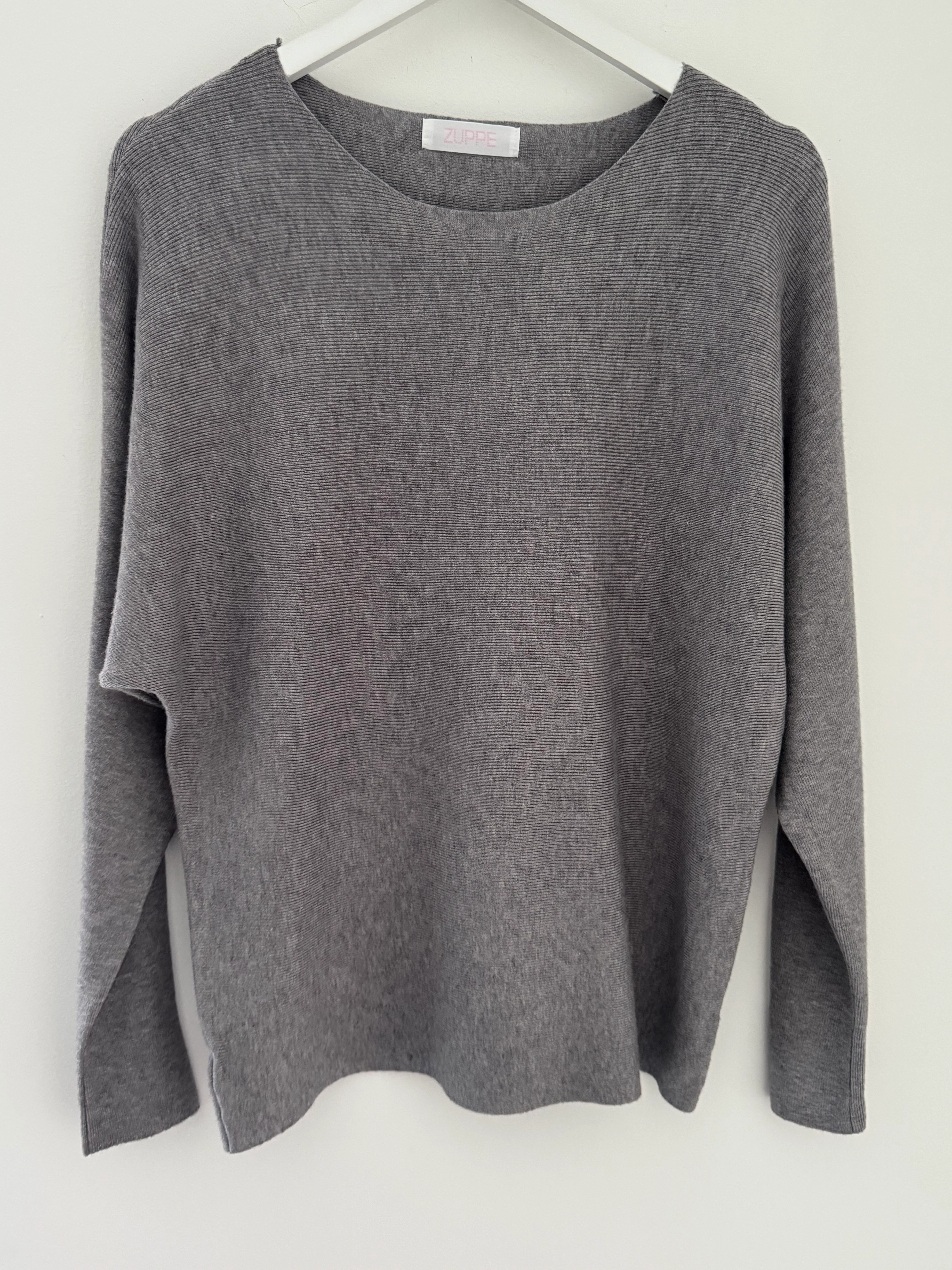 Simple Ribbed Jumper in Grey - Image 6