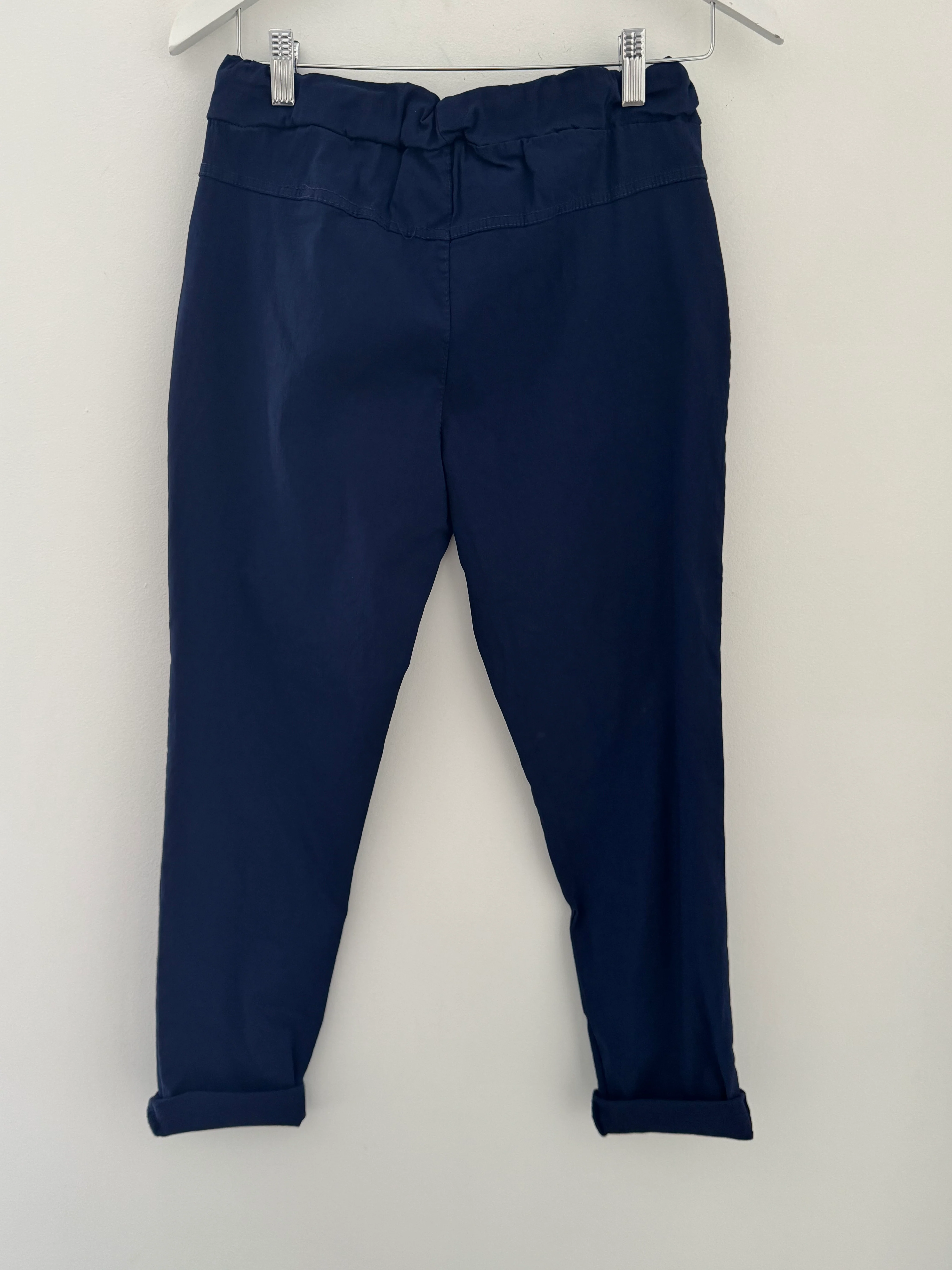 Slimfit Stretch Cotton Joggers in Navy - Image 7