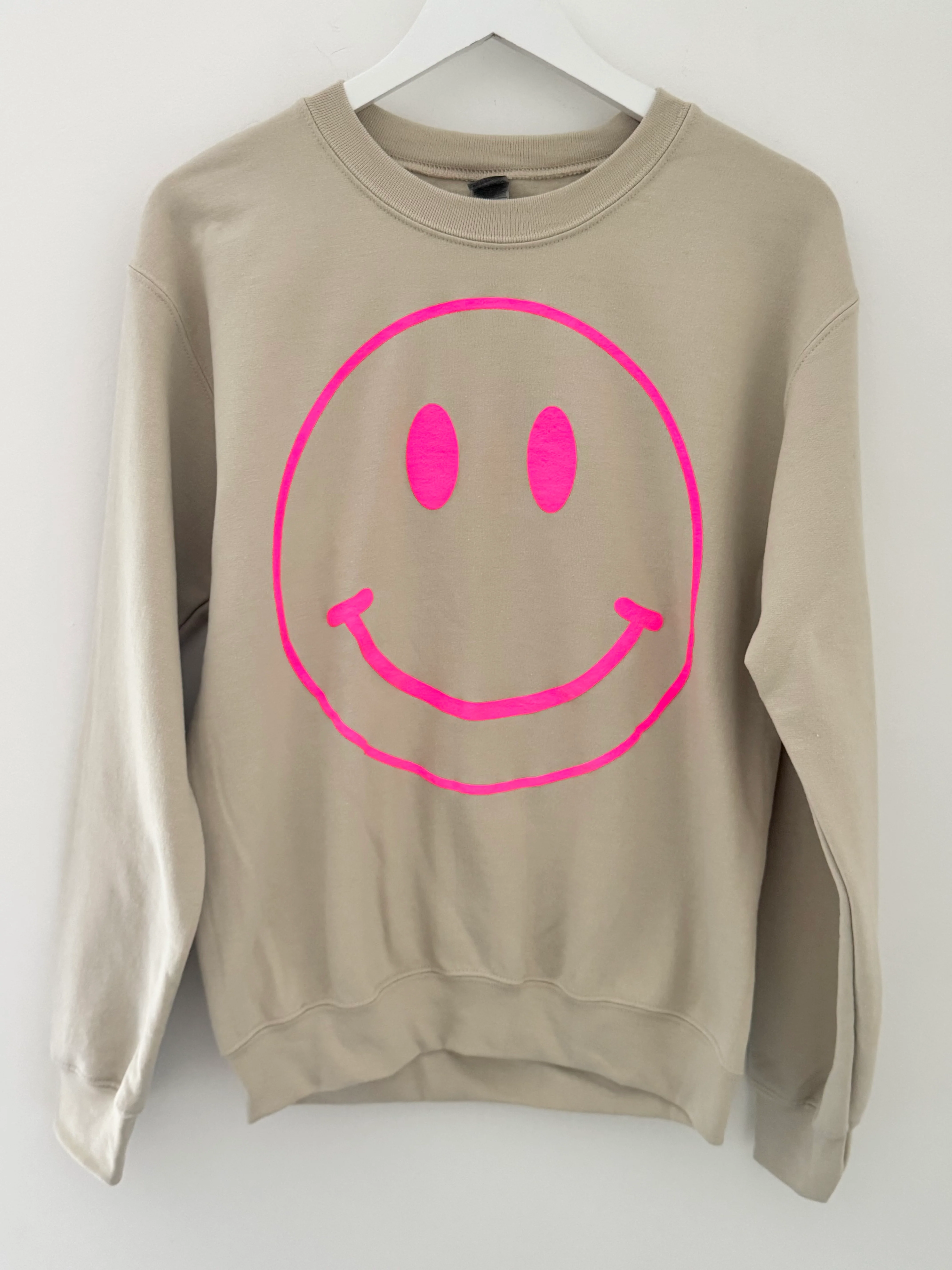 Smiley Sweatshirt in Stone - Image 7