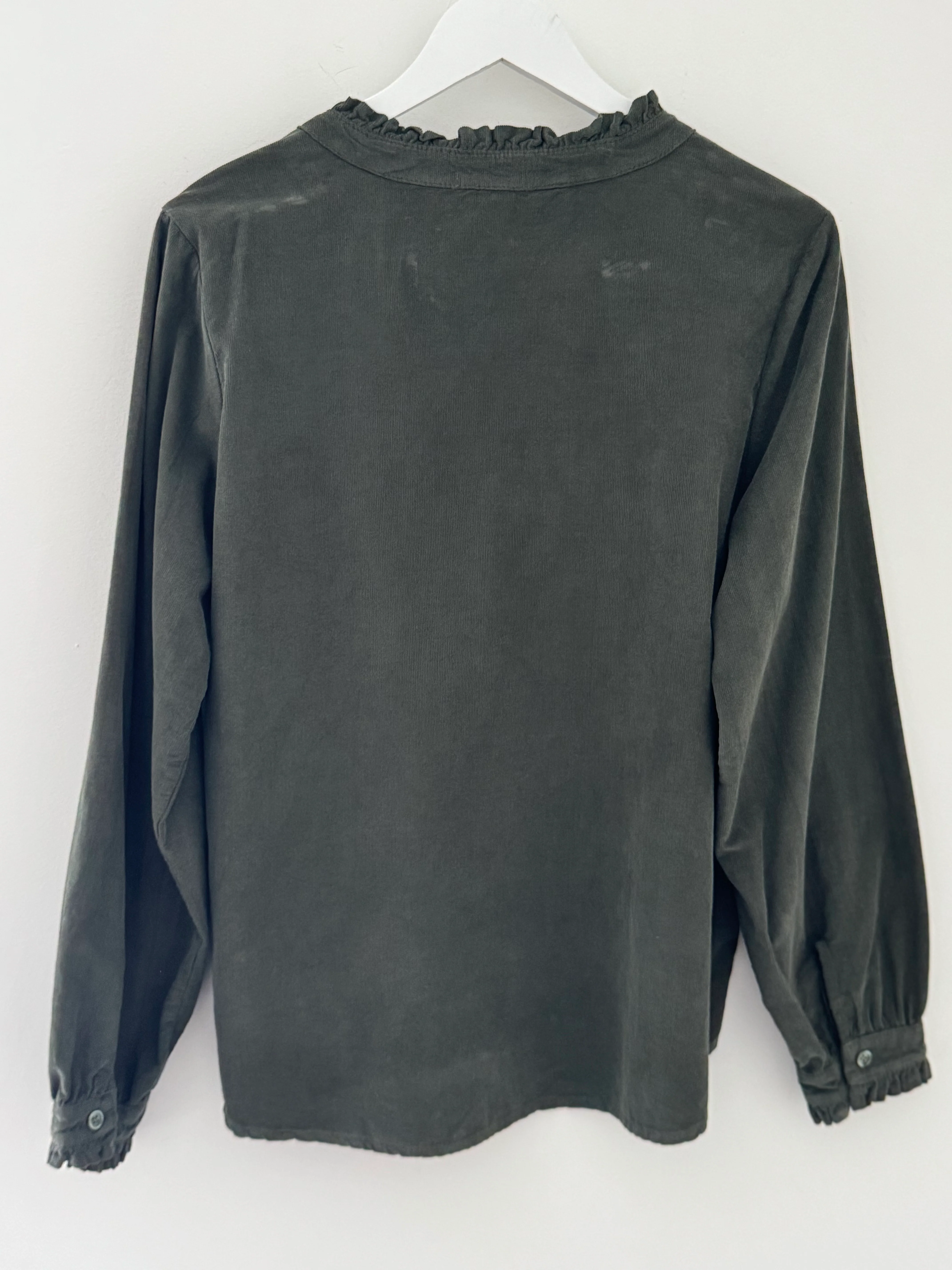 Soft Fine Cord Shirt in Khaki - Image 8