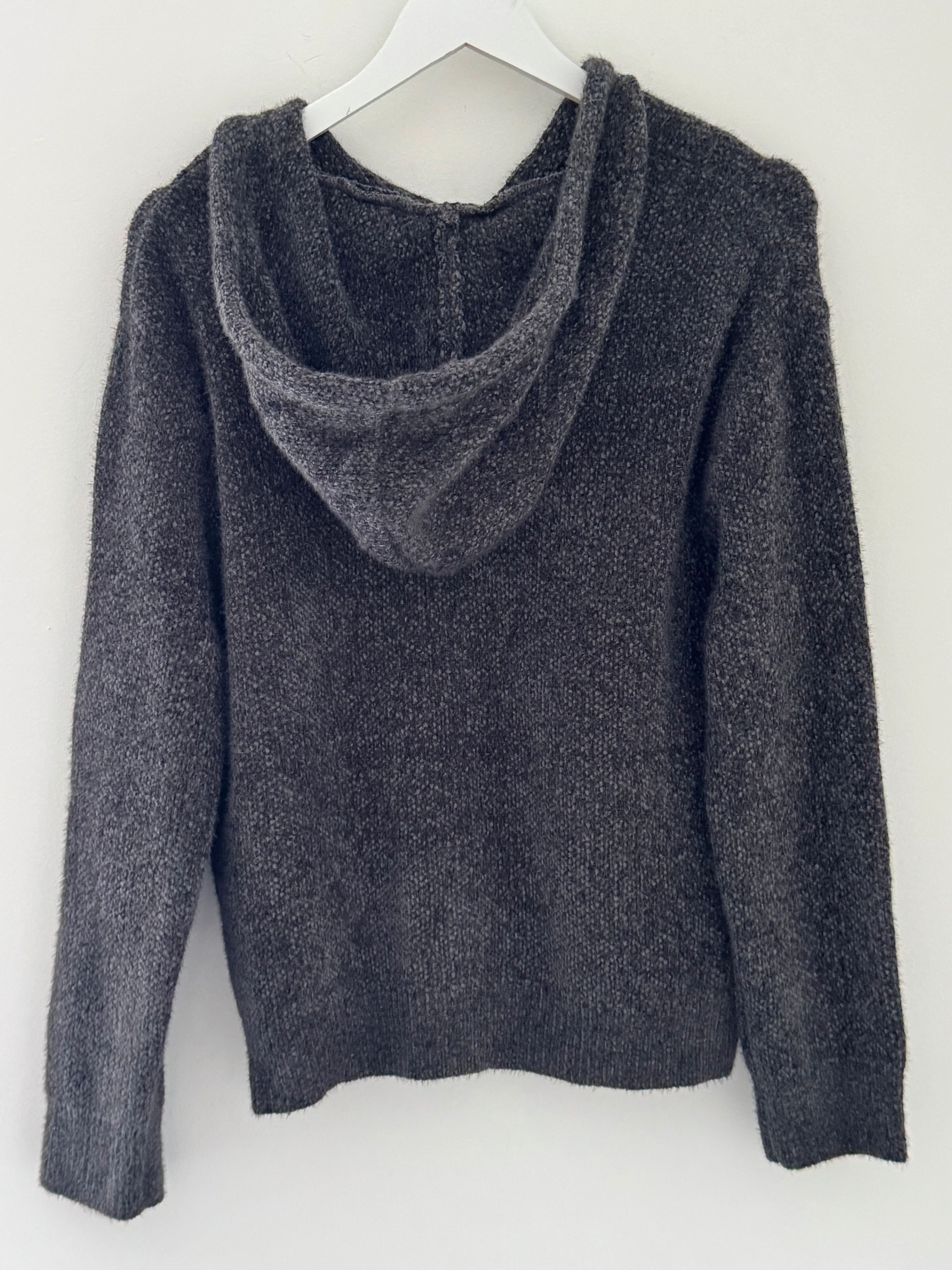 Soft Hooded Knit with Pockets in Anthracite - Image 14
