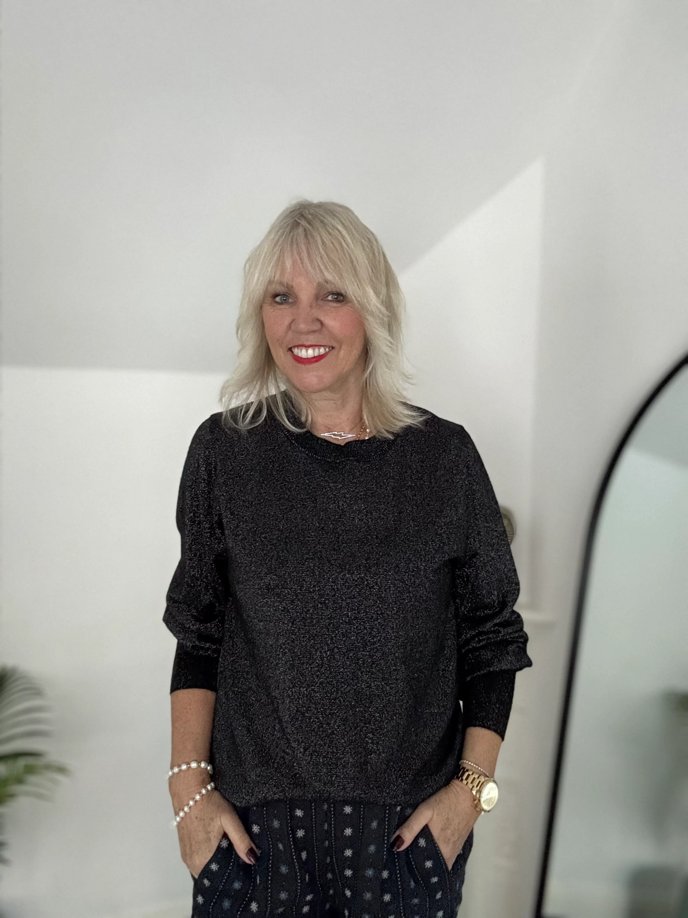 Soft Shimmer Jumper in Black - Image 4