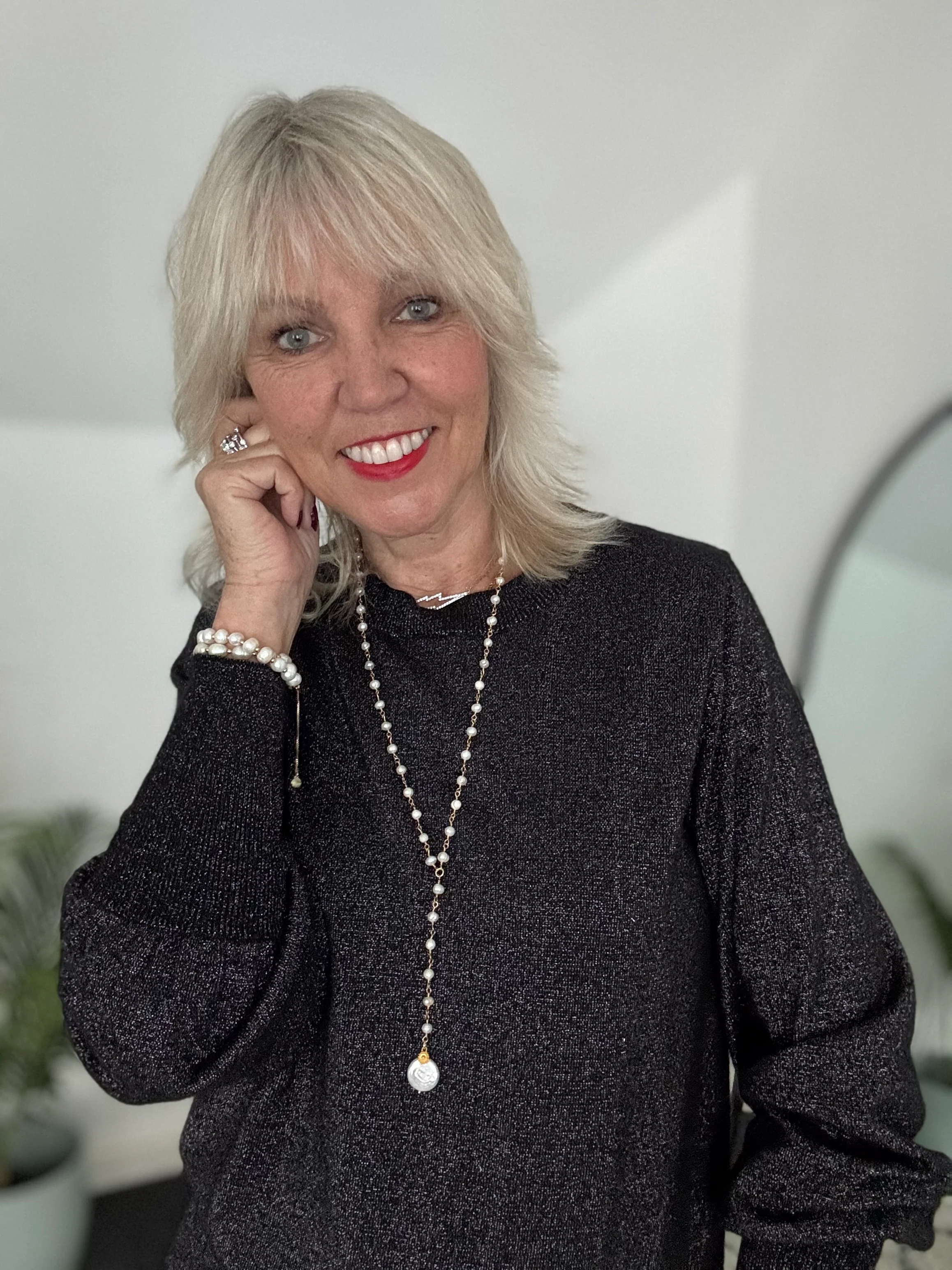 Soft Shimmer Jumper in Black - Image 5