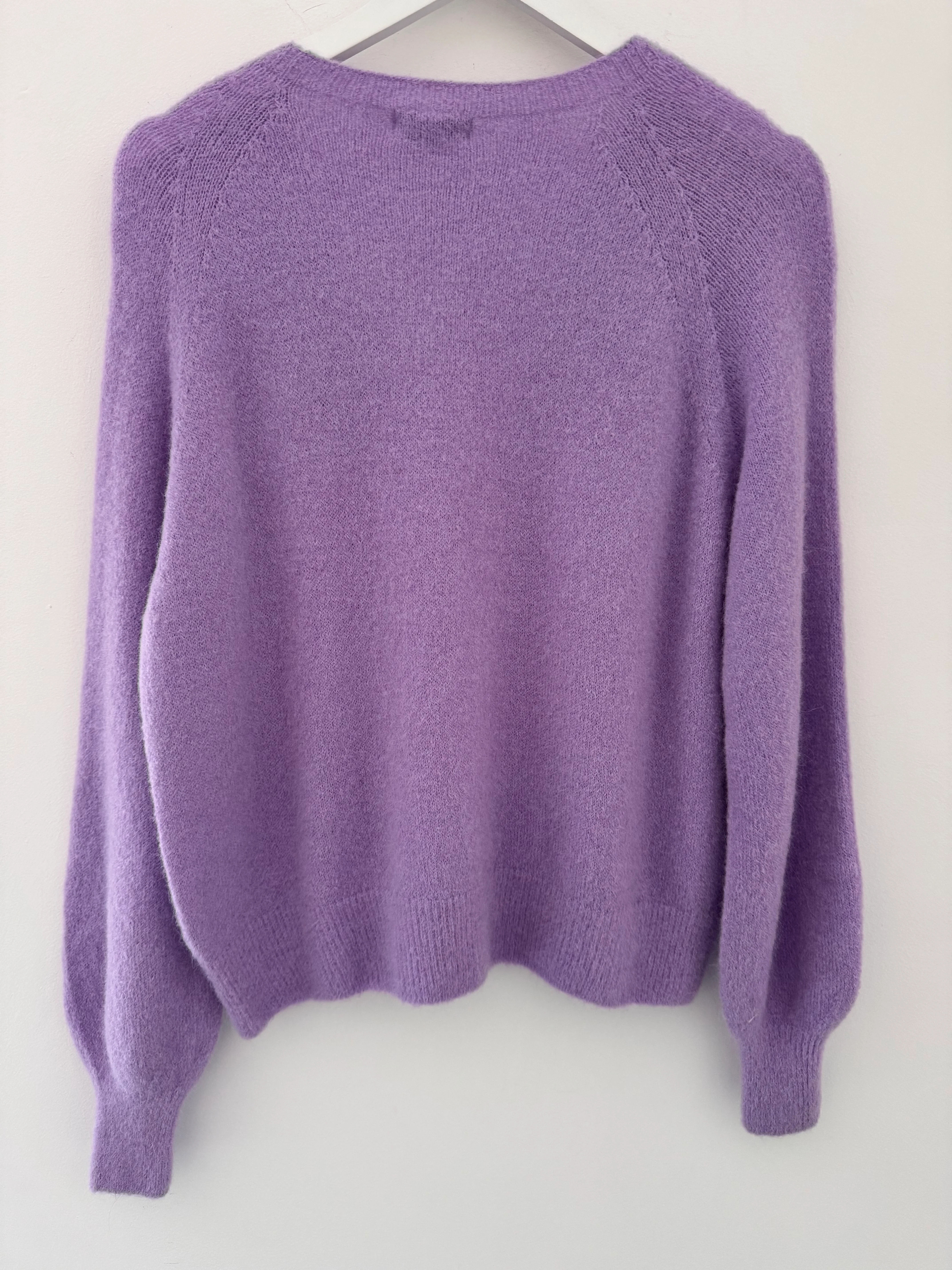 Softie Jumper with Button Neck in Lilac - Image 9