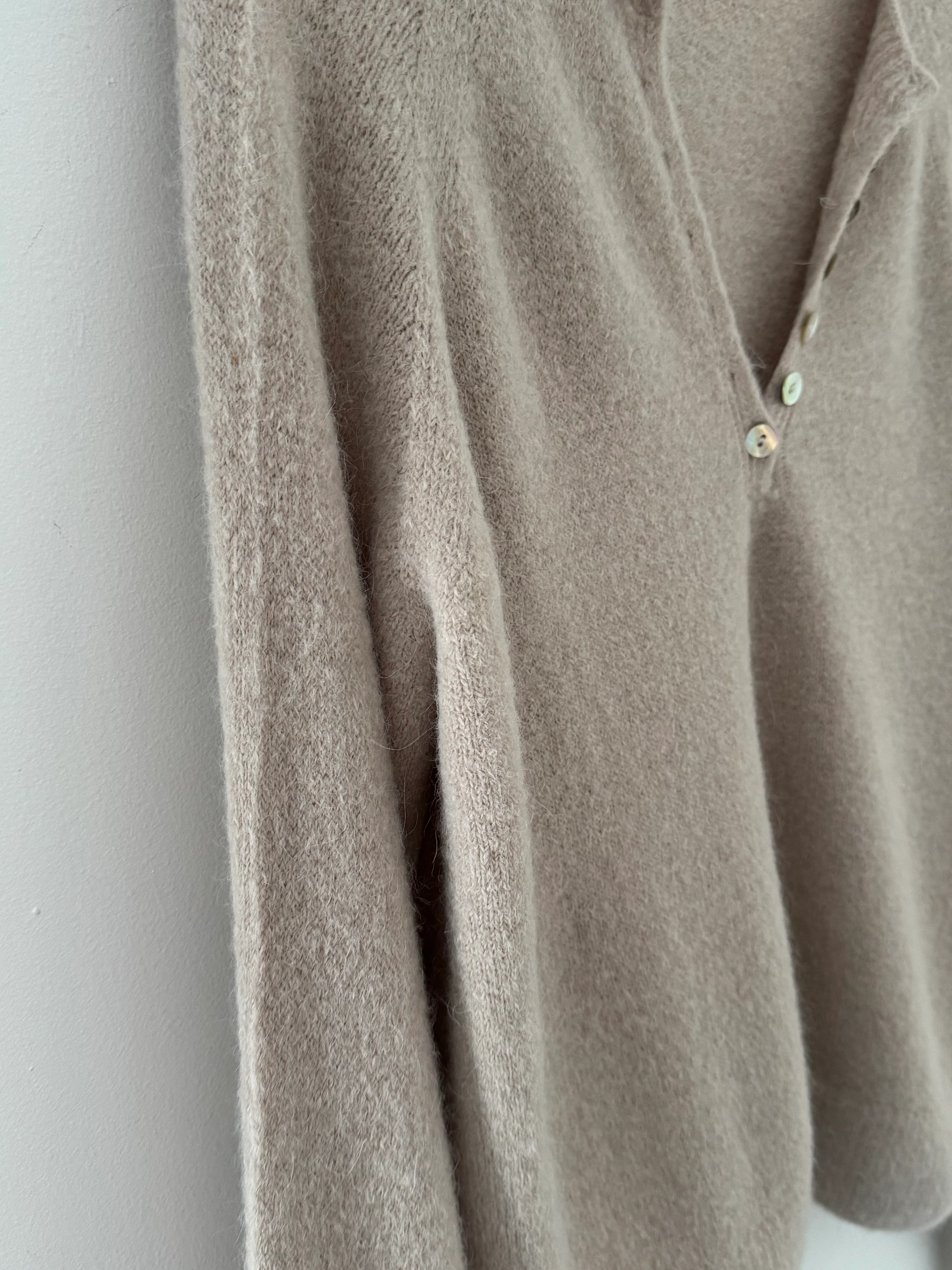 Softie Jumper with Button Neck in Stone - Image 8
