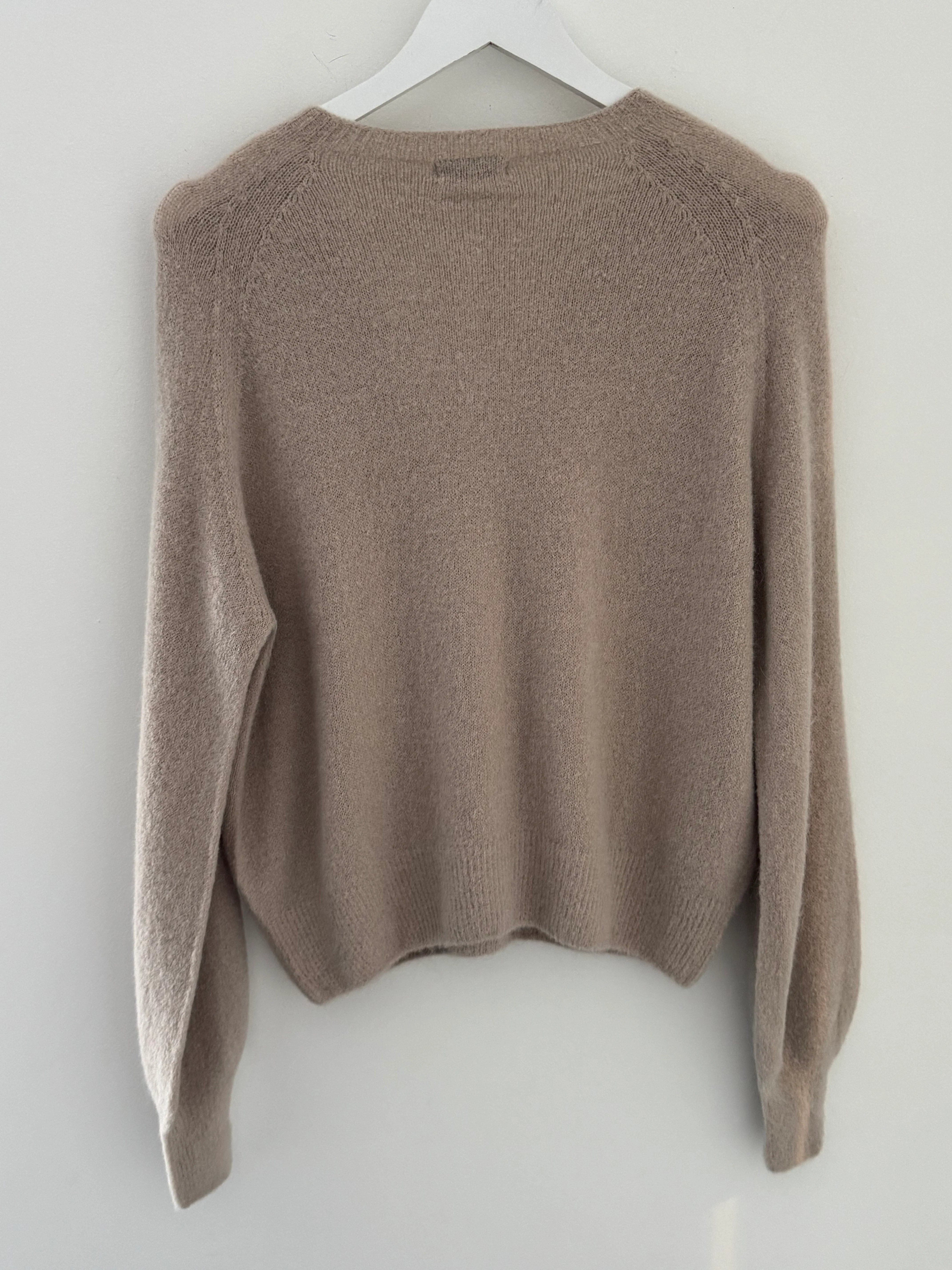 Softie Jumper with Button Neck in Stone - Image 9