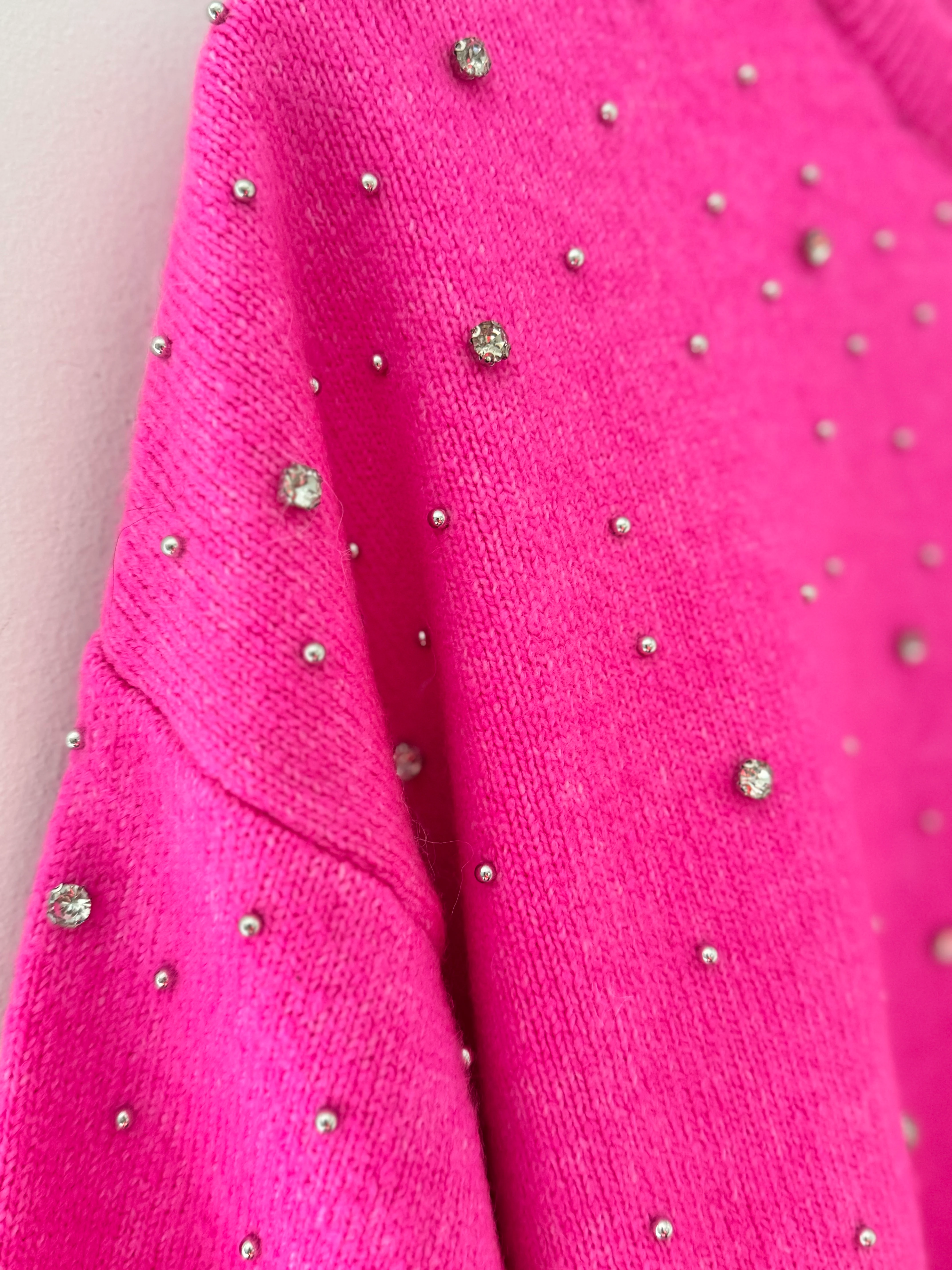 Soft Jumper with Beading in Hot Pink - Image 10
