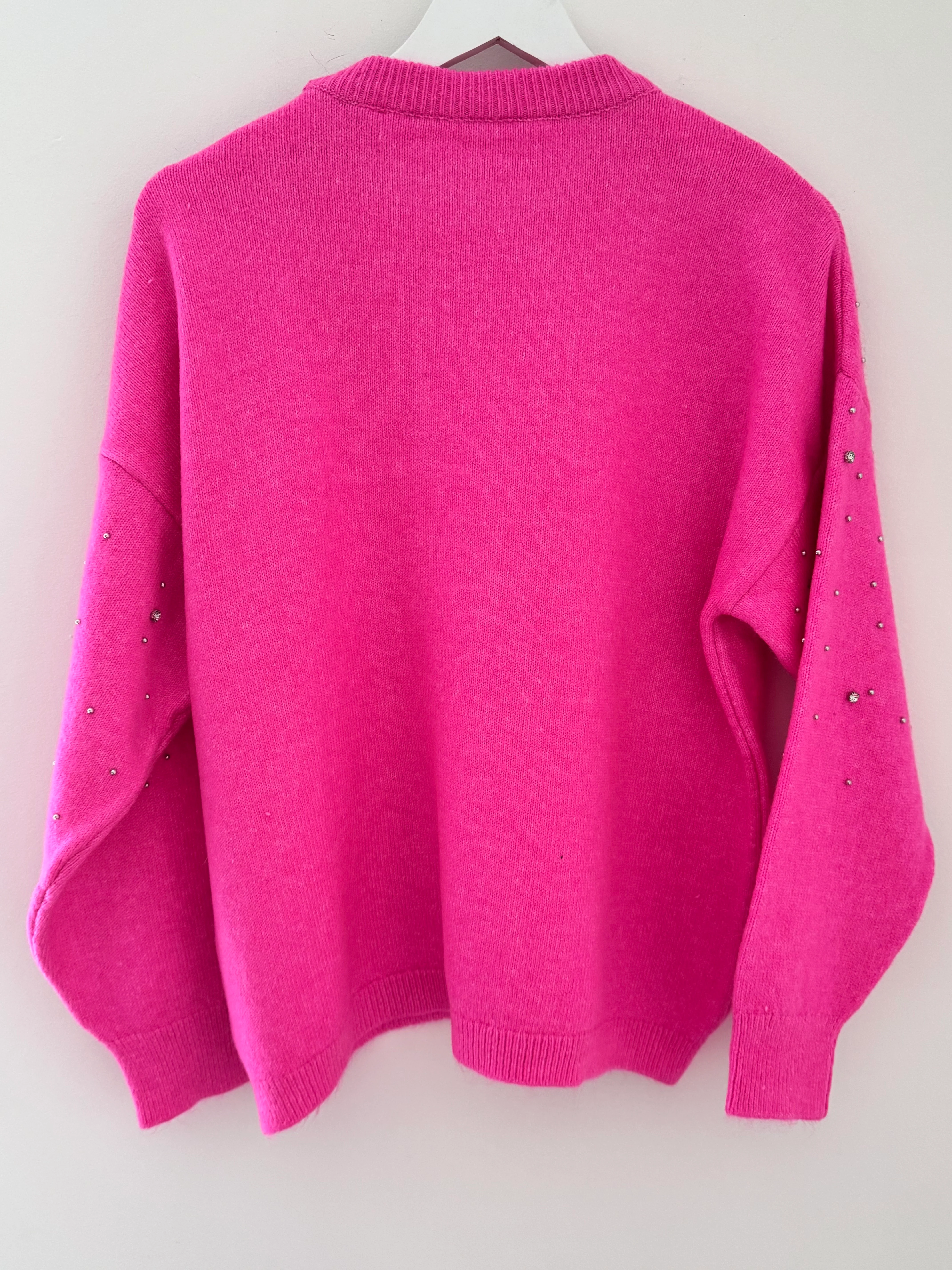 Soft Jumper with Beading in Hot Pink - Image 11