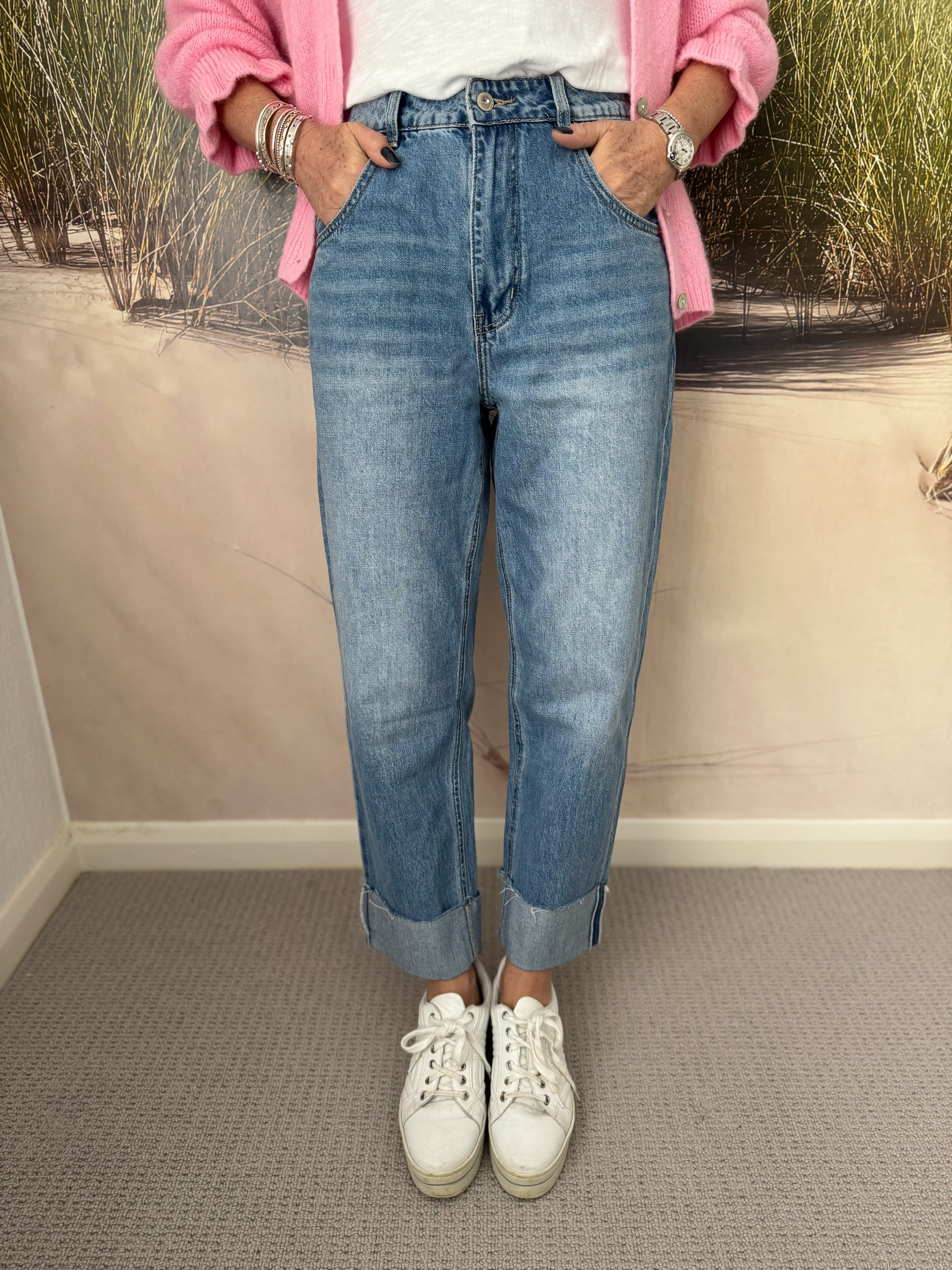 Straight Leg Jeans with Turnups - Image 3