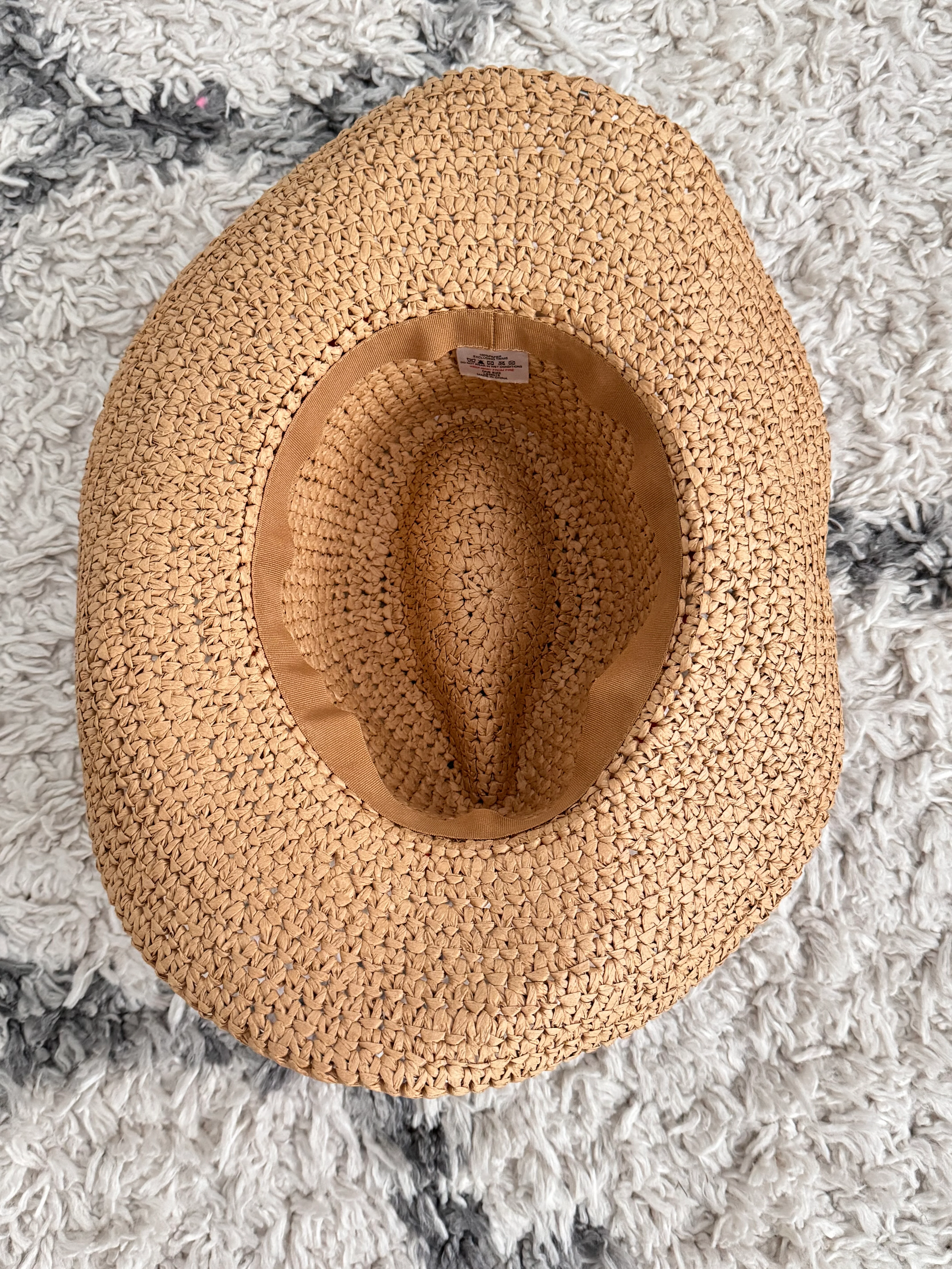 Straw Hat with Orange Bead & Shell Tie - Image 8