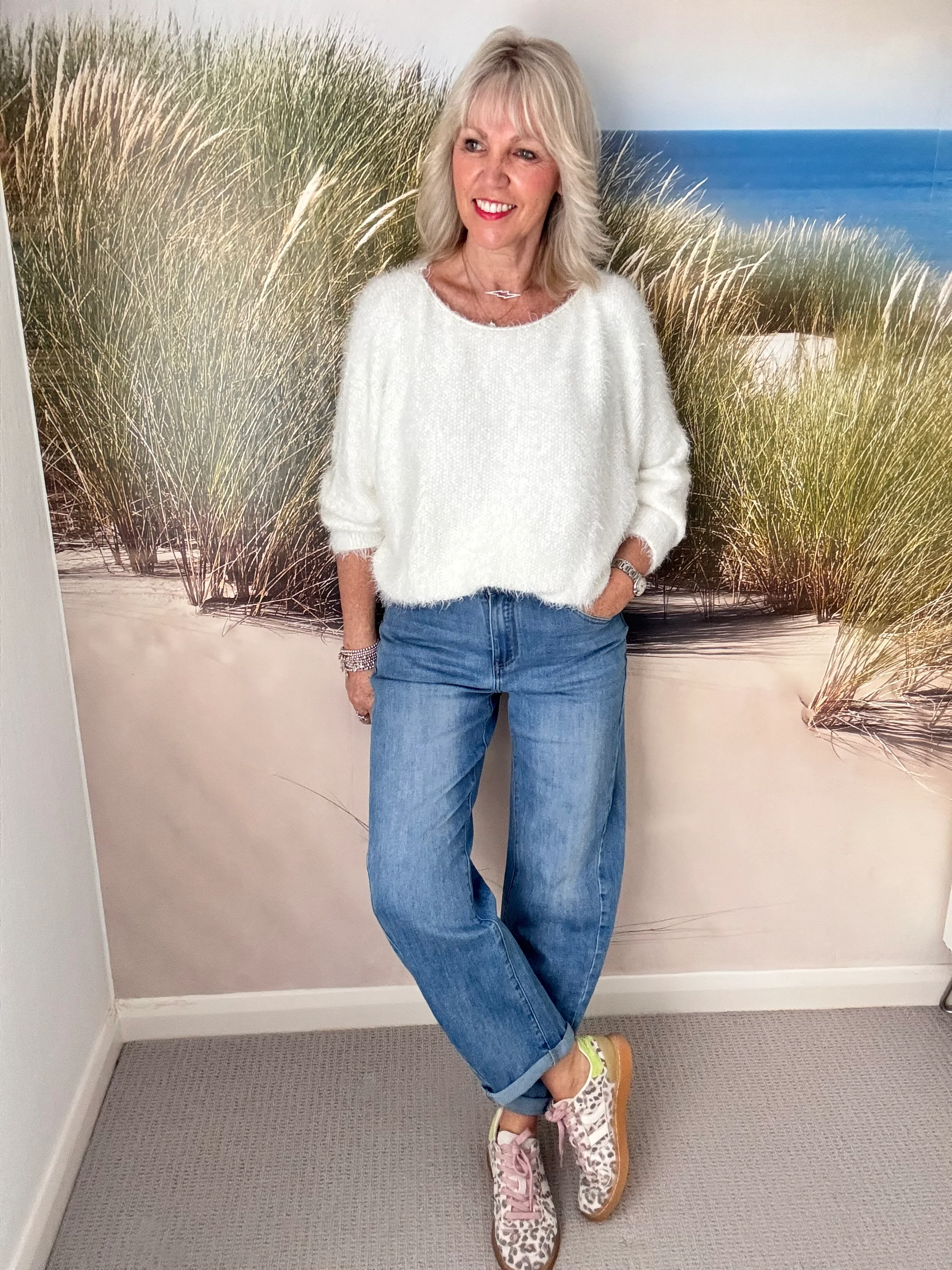 Stretch Boyfriend Jeans in Light Denim - Image 7