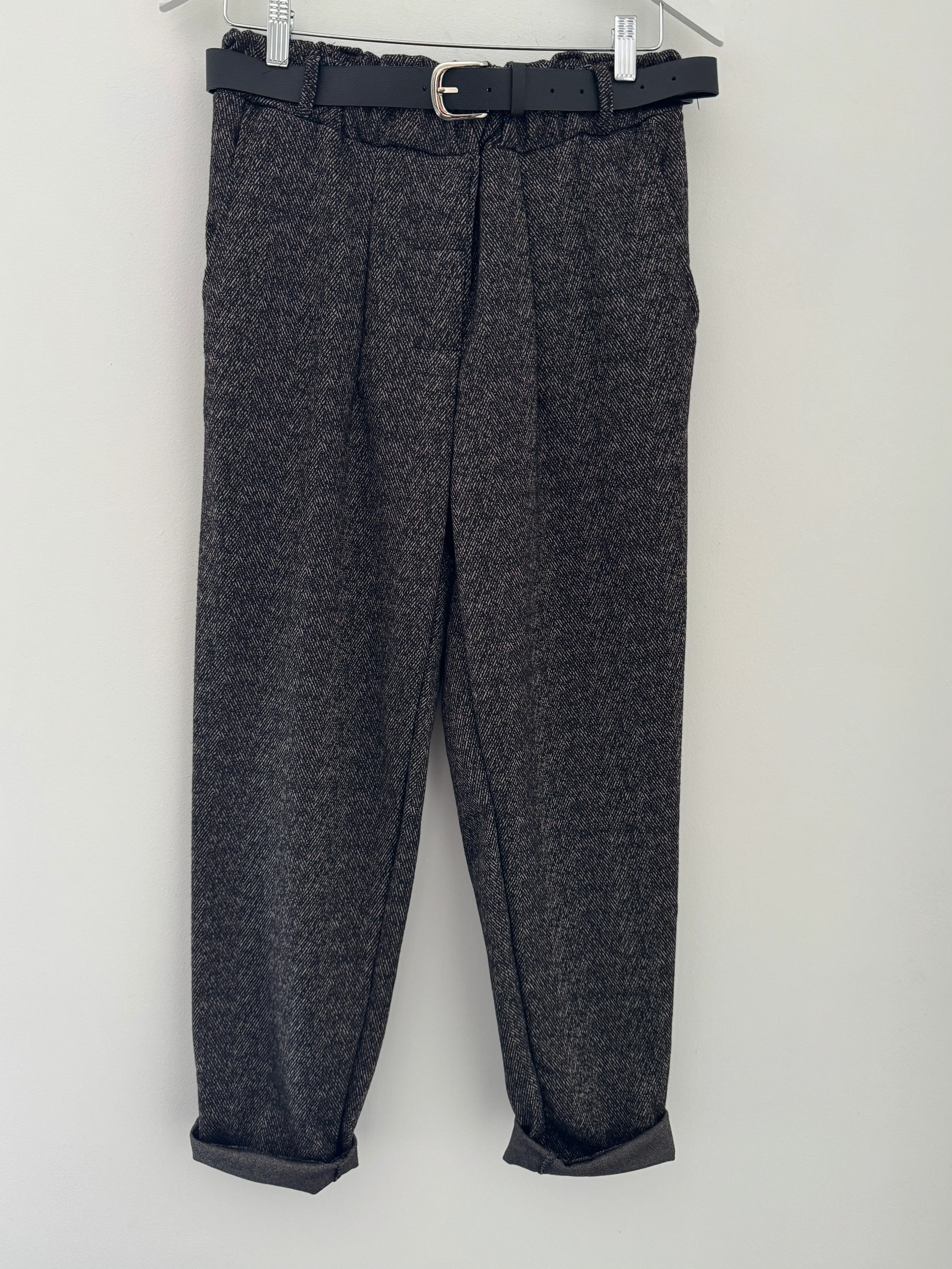 Stretch Herringbone Trousers in Cocoa - Image 7