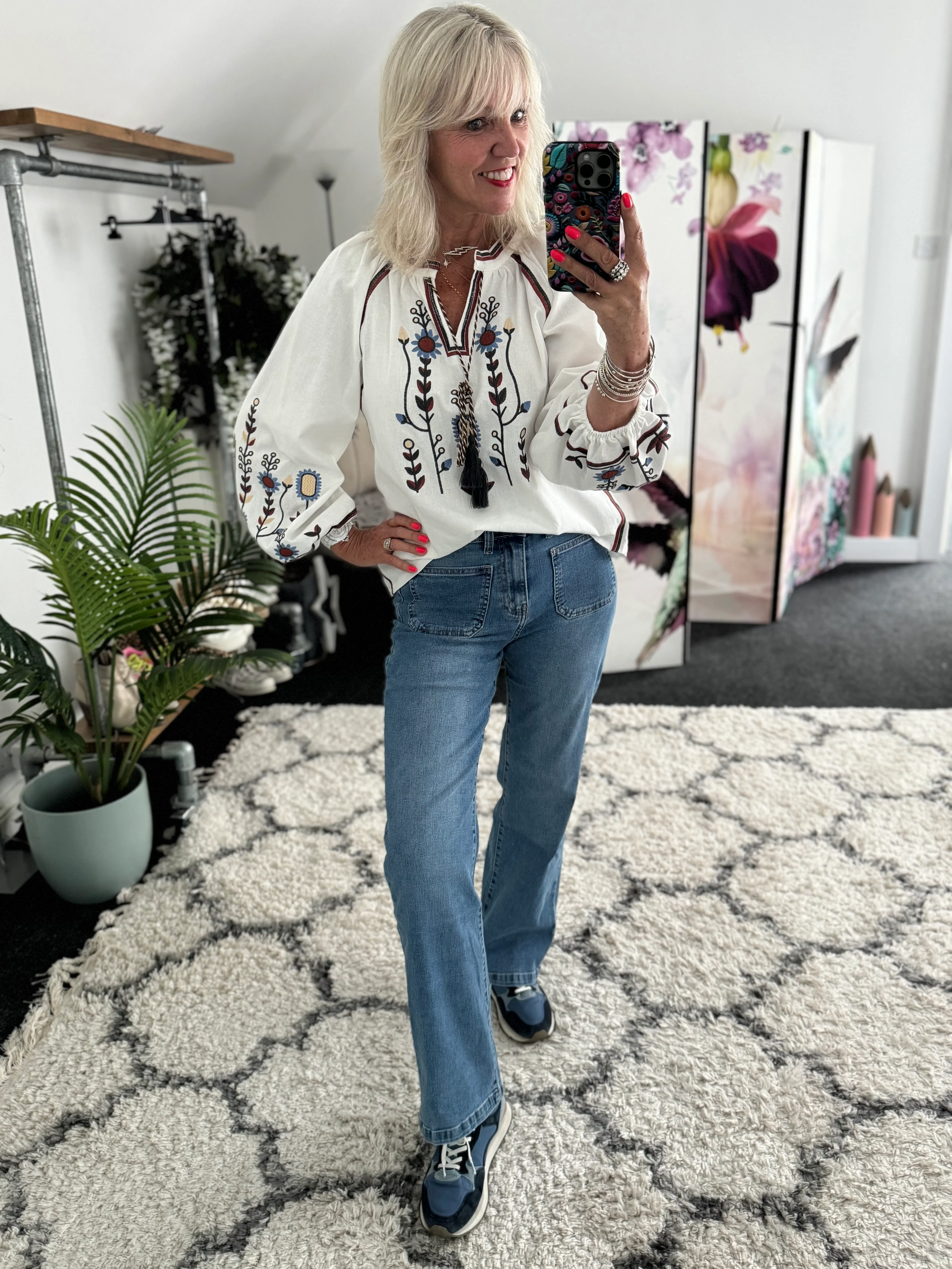 Slim Flare Stretch Jeans with Front Pockets - Image 6
