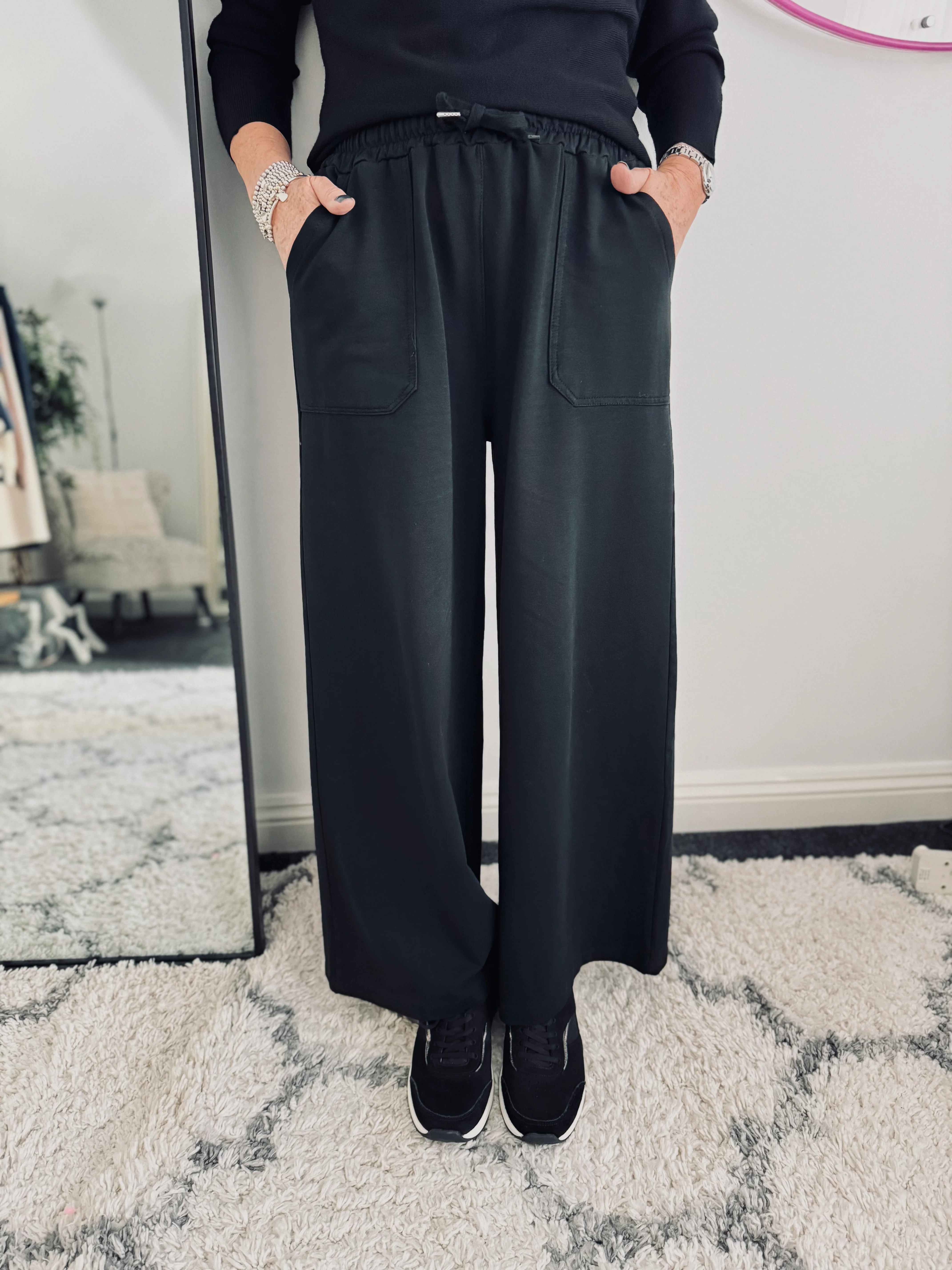 Stretch Jersey Trousers in Black - Image 9