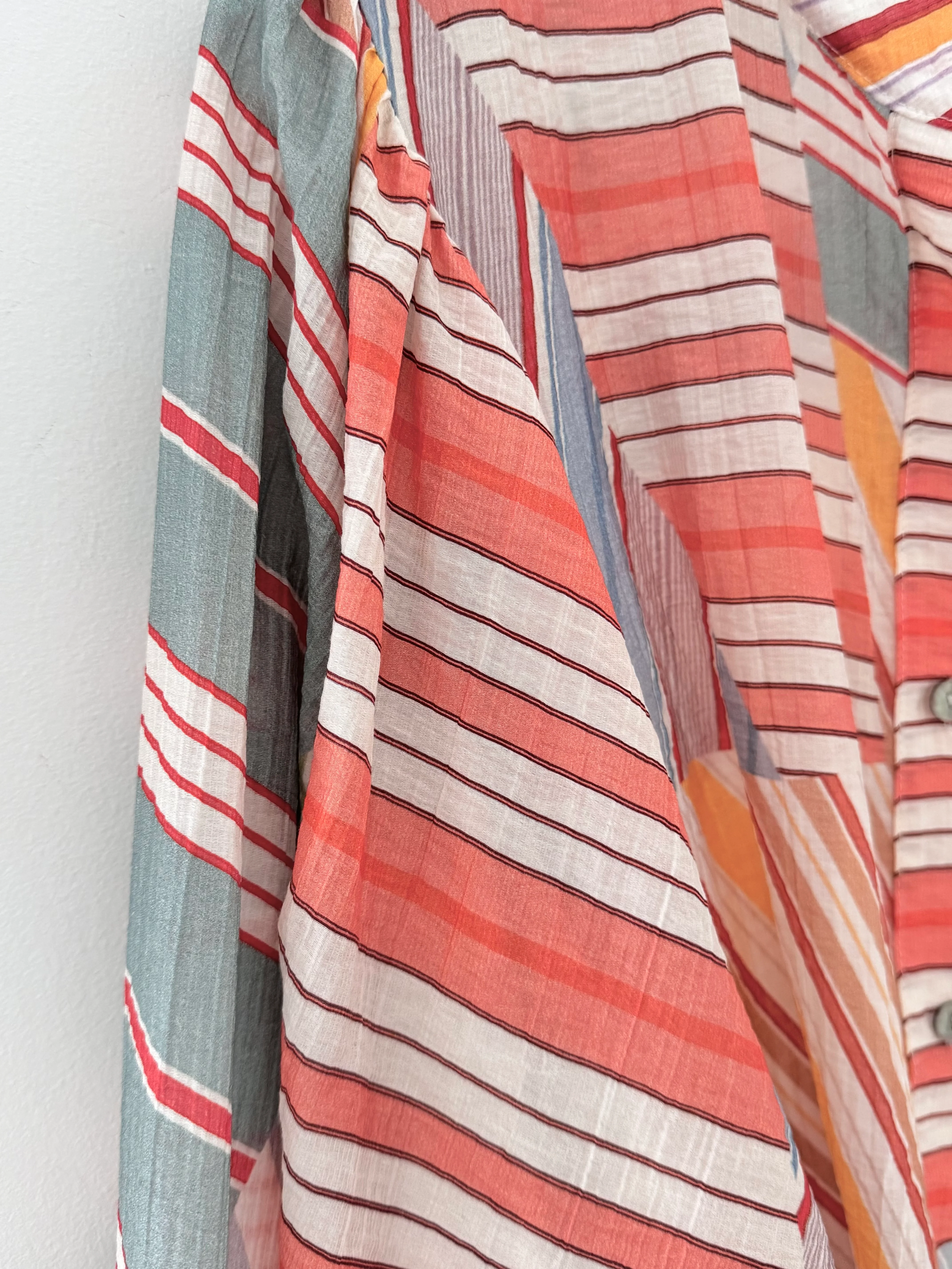Stripe Shirt in Coral & Blue - Image 10