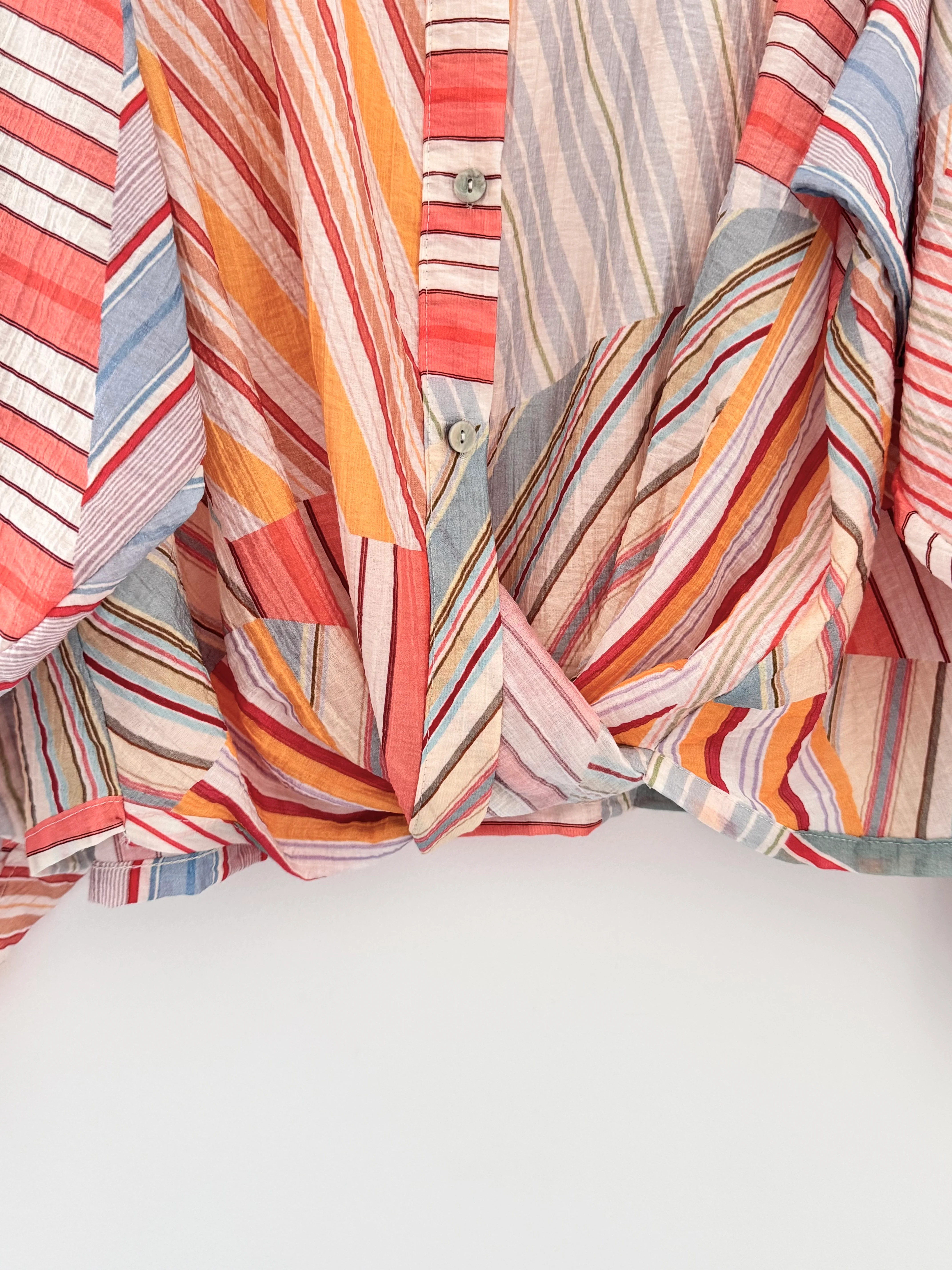 Stripe Shirt in Coral & Blue - Image 11