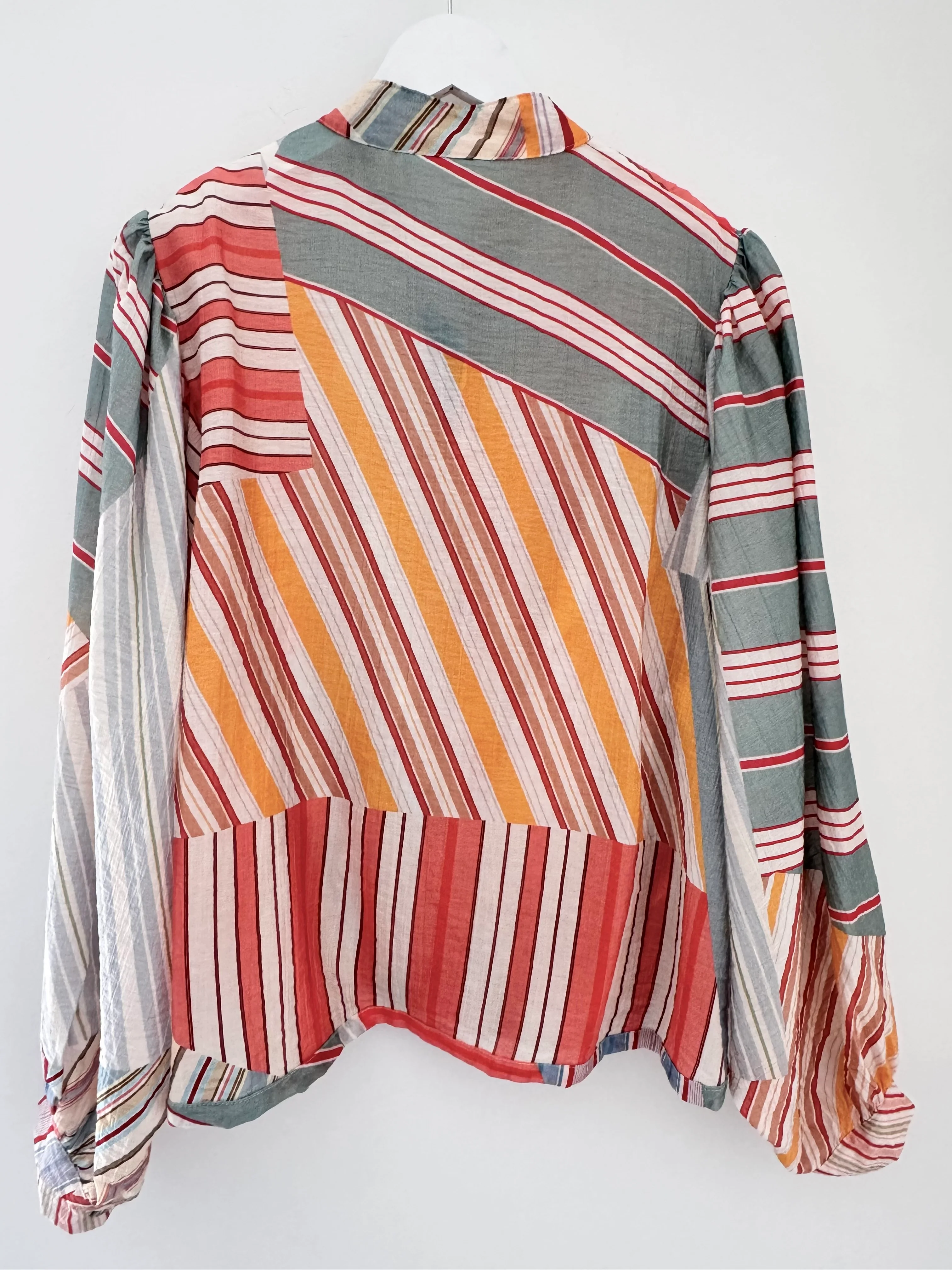 Stripe Shirt in Coral & Blue - Image 12