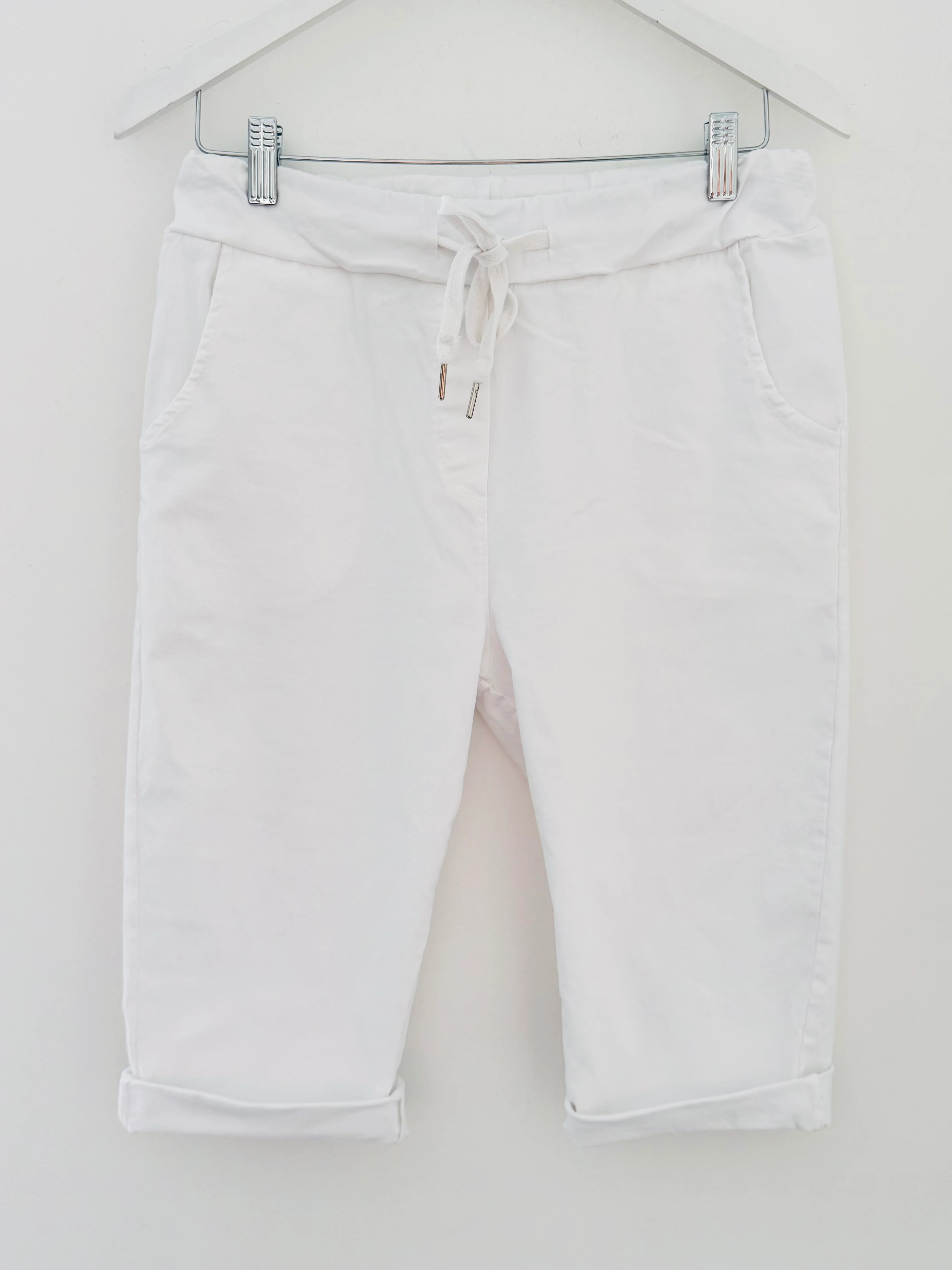 Super Stretch Capri Shorts in White - Image 8