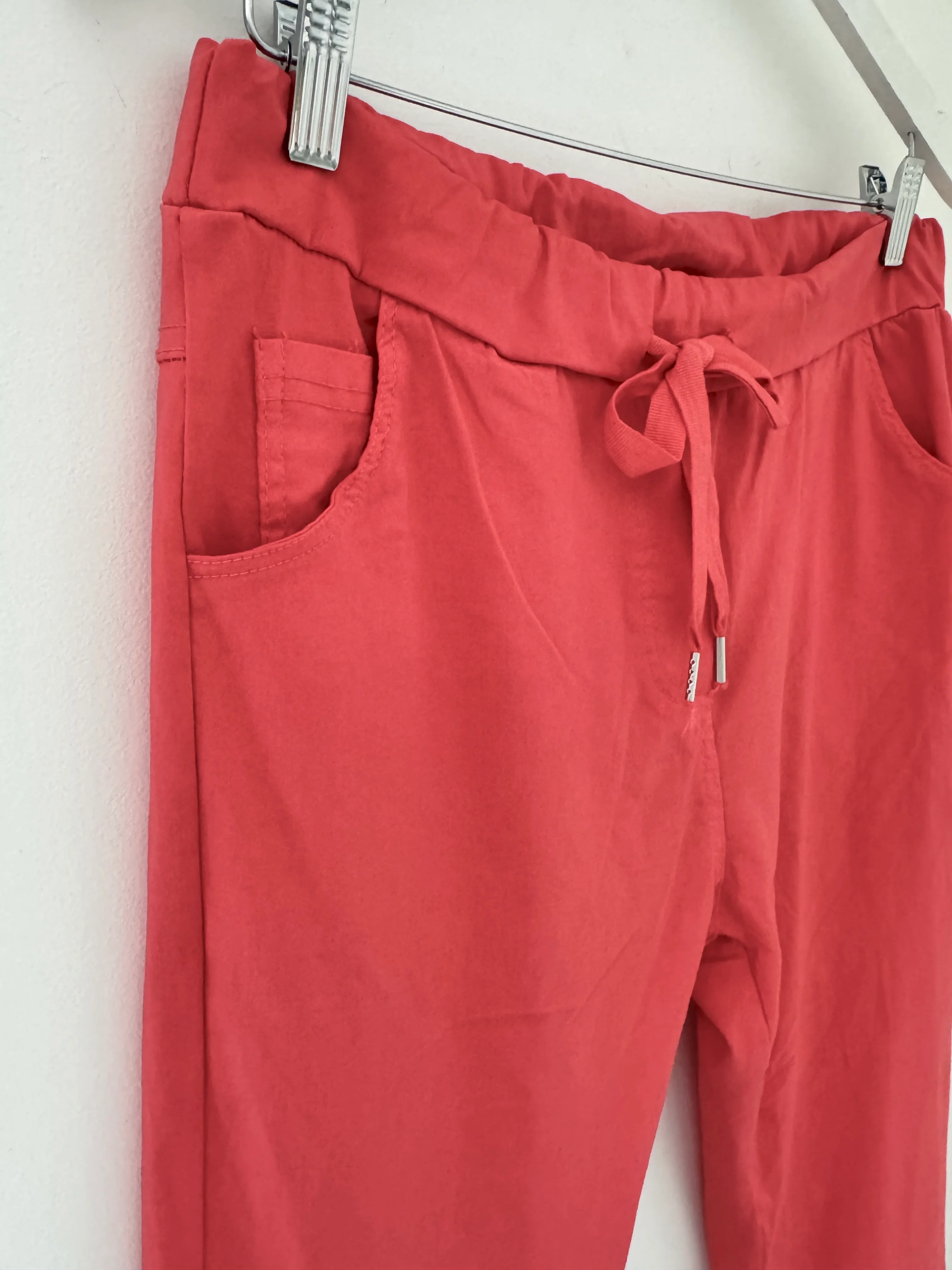 Super Stretch Four Pocket Joggers in Coral - Image 4