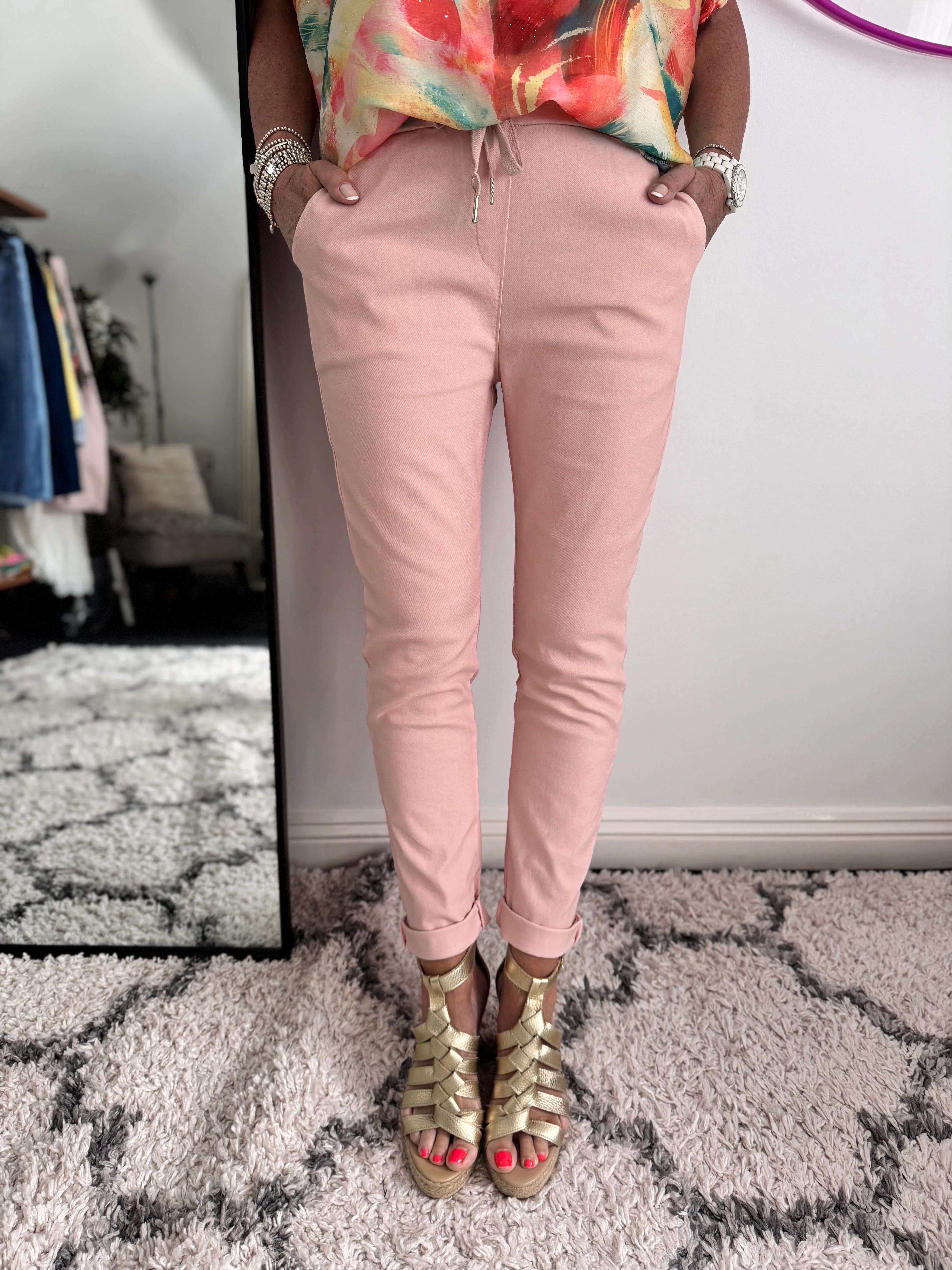 Super Stretch Joggers in Pink - Image 2