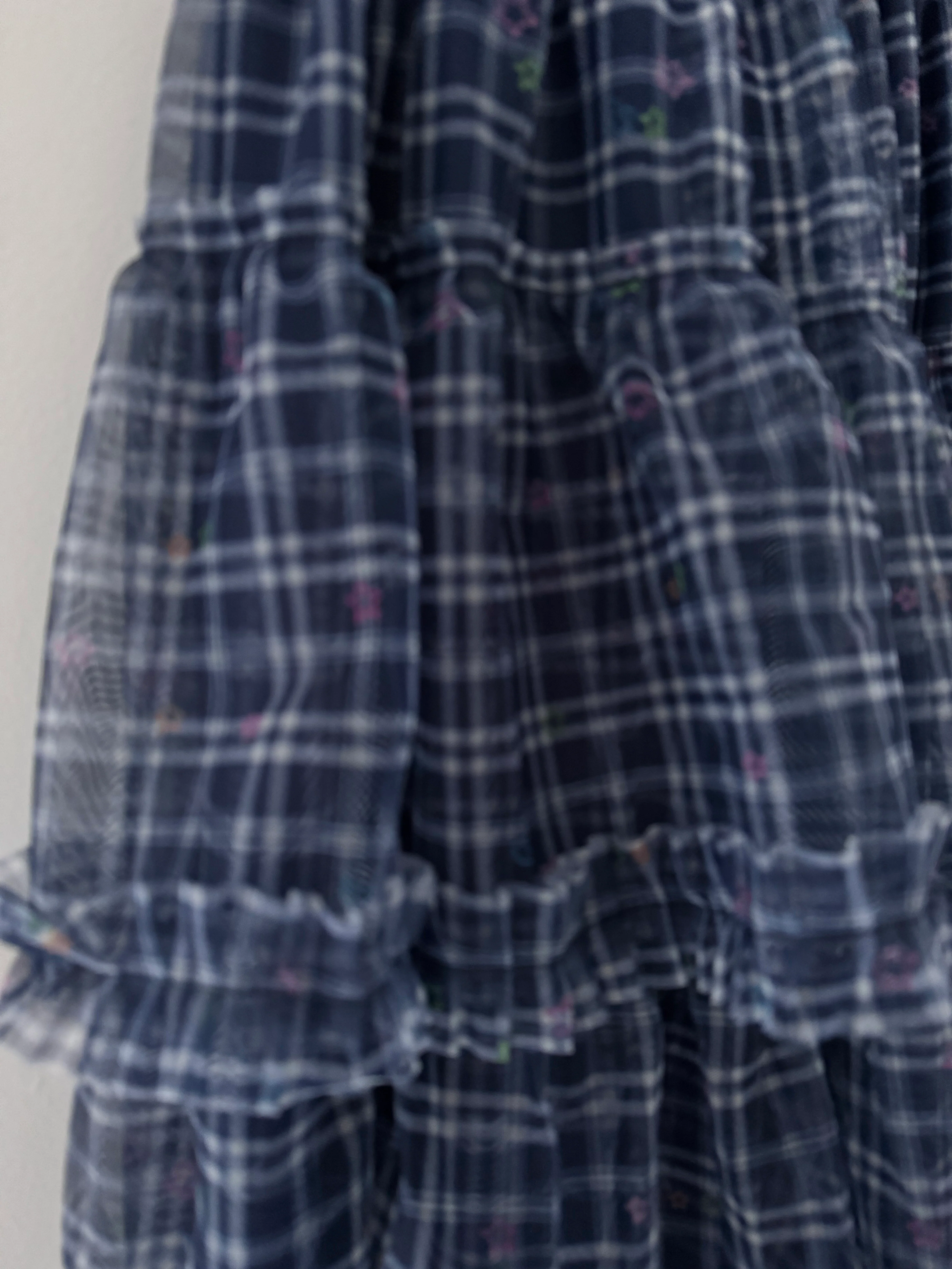 Tulle Skirt Skirt in Navy Check - Image 5