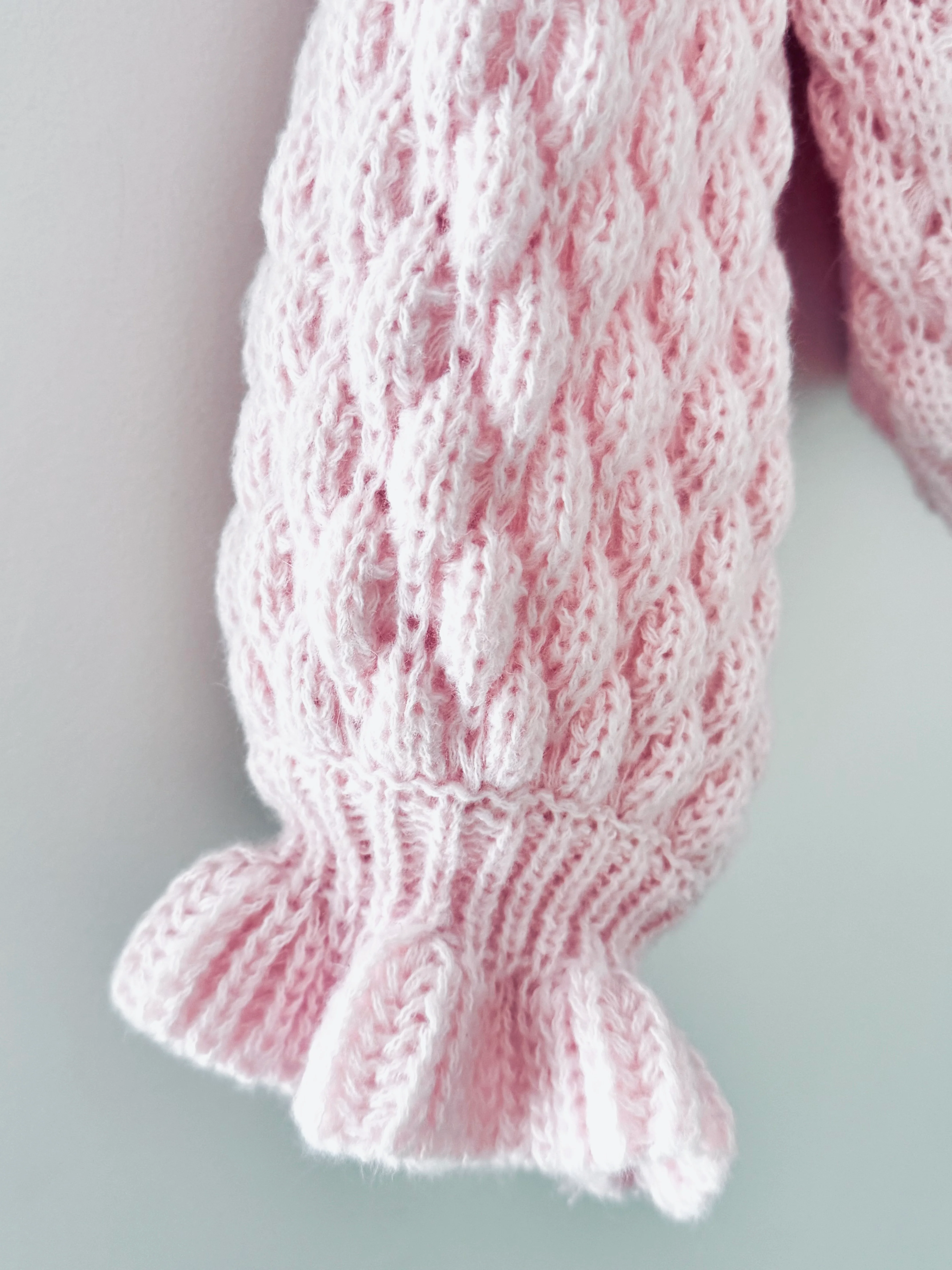 Waffle Jumper with Frill Neck in Pink - Image 10